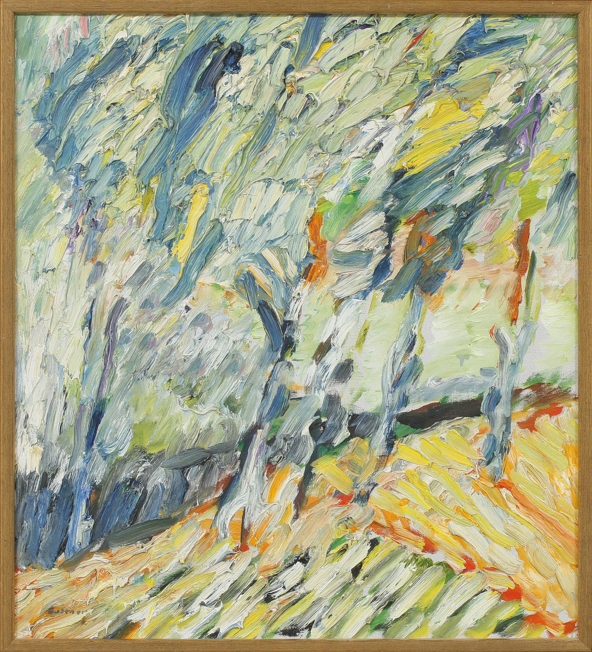 GEORG SUTTNER. "Vid dikesrenen", olja på duk, signerad.