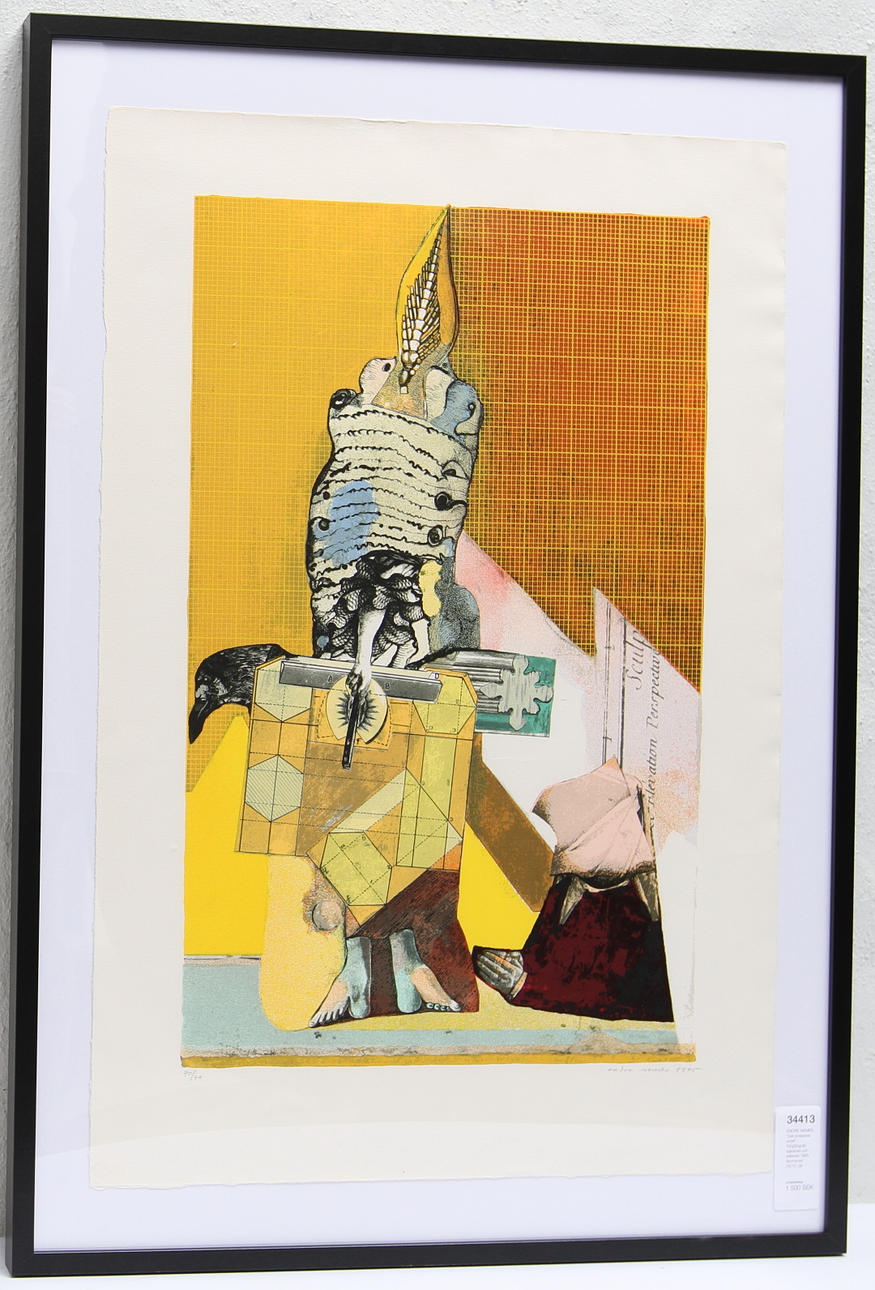 ENDRE NEMES. "Det kinesiska arvet". Färglitografi, signerad och daterad 1995. Numrerad 70/70.