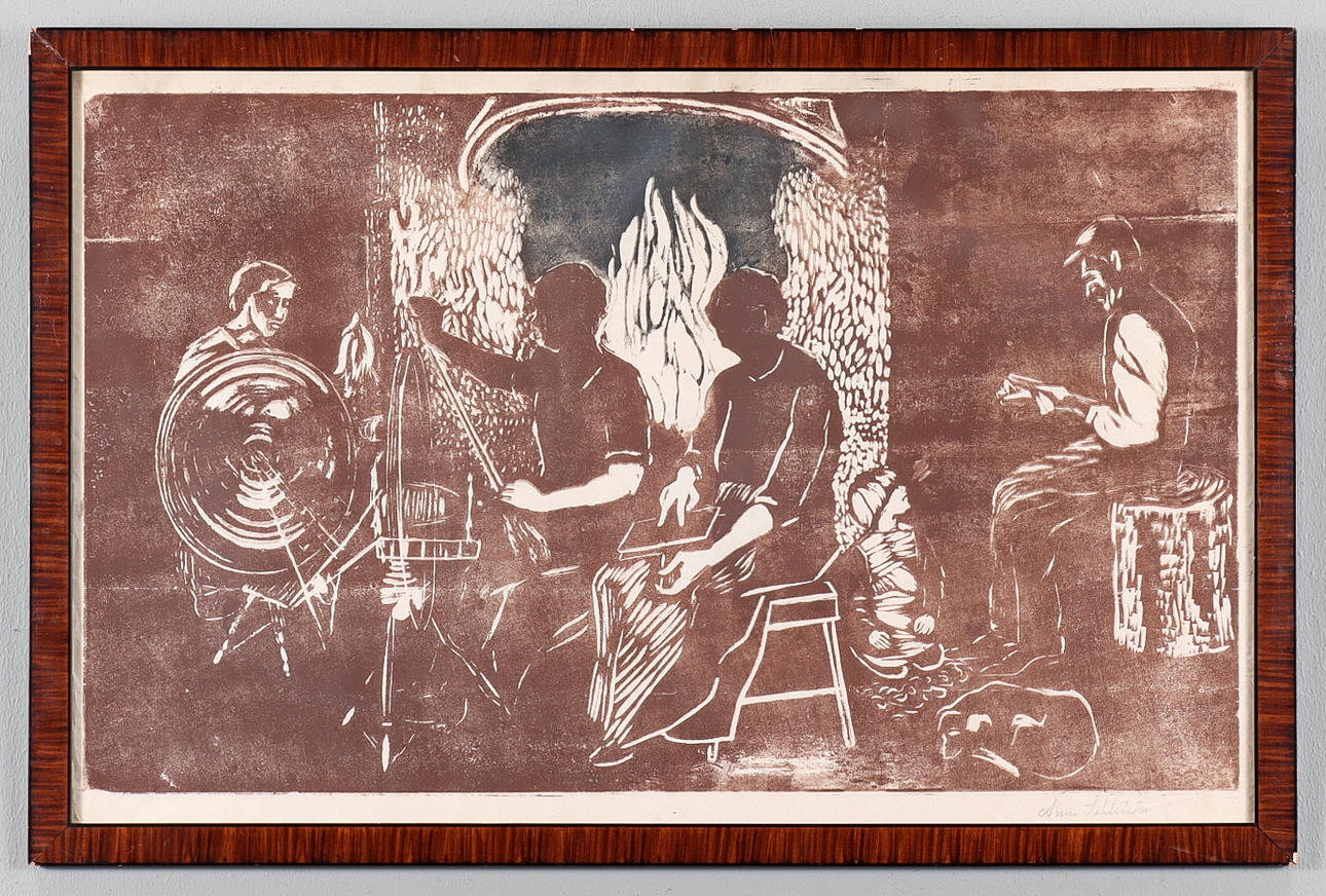 ANNA SAHLSTRÖM. Holzschnitt, signiert.