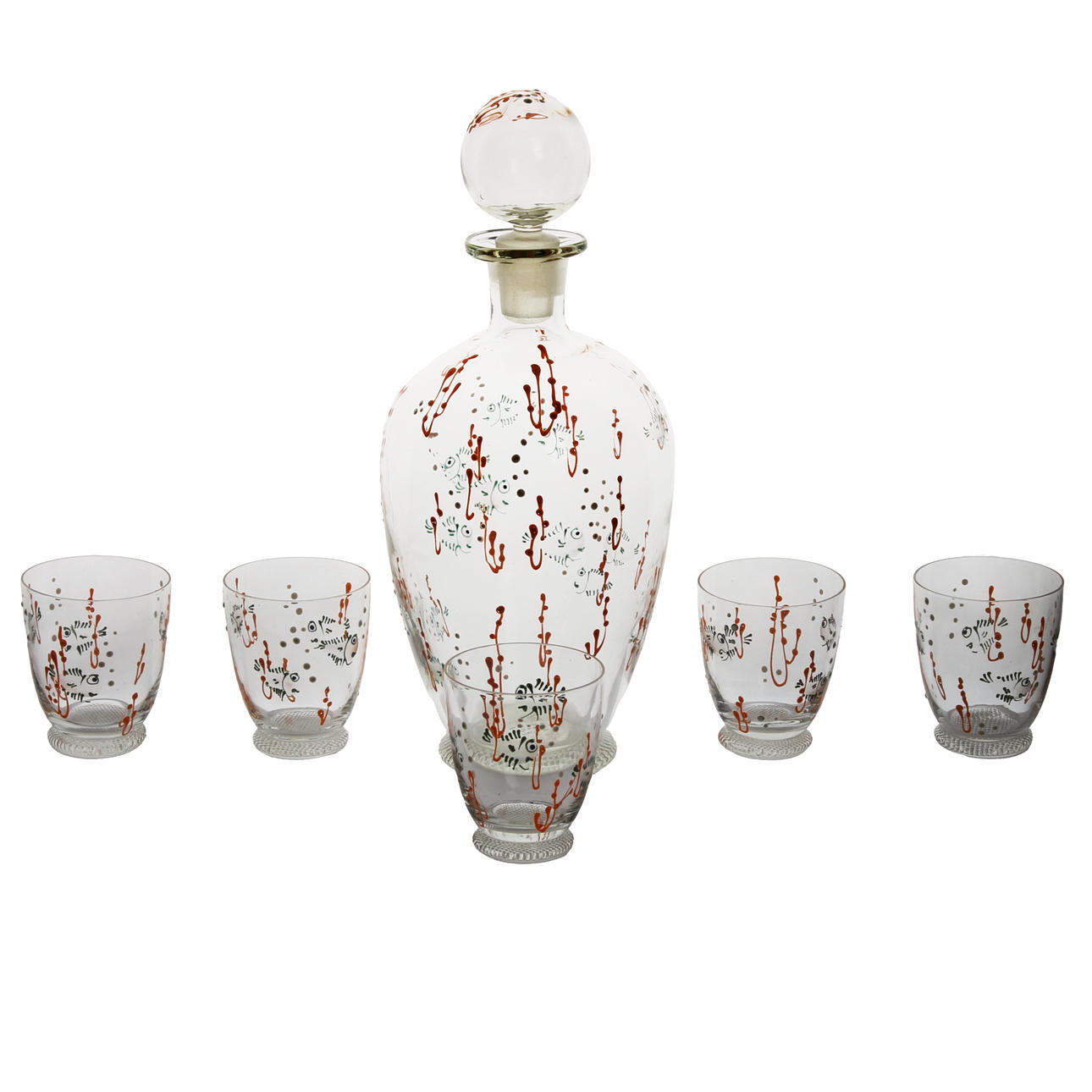 KARAFFEL OG BÆGERSÆT, ENGELSK CA. 1930 (6).