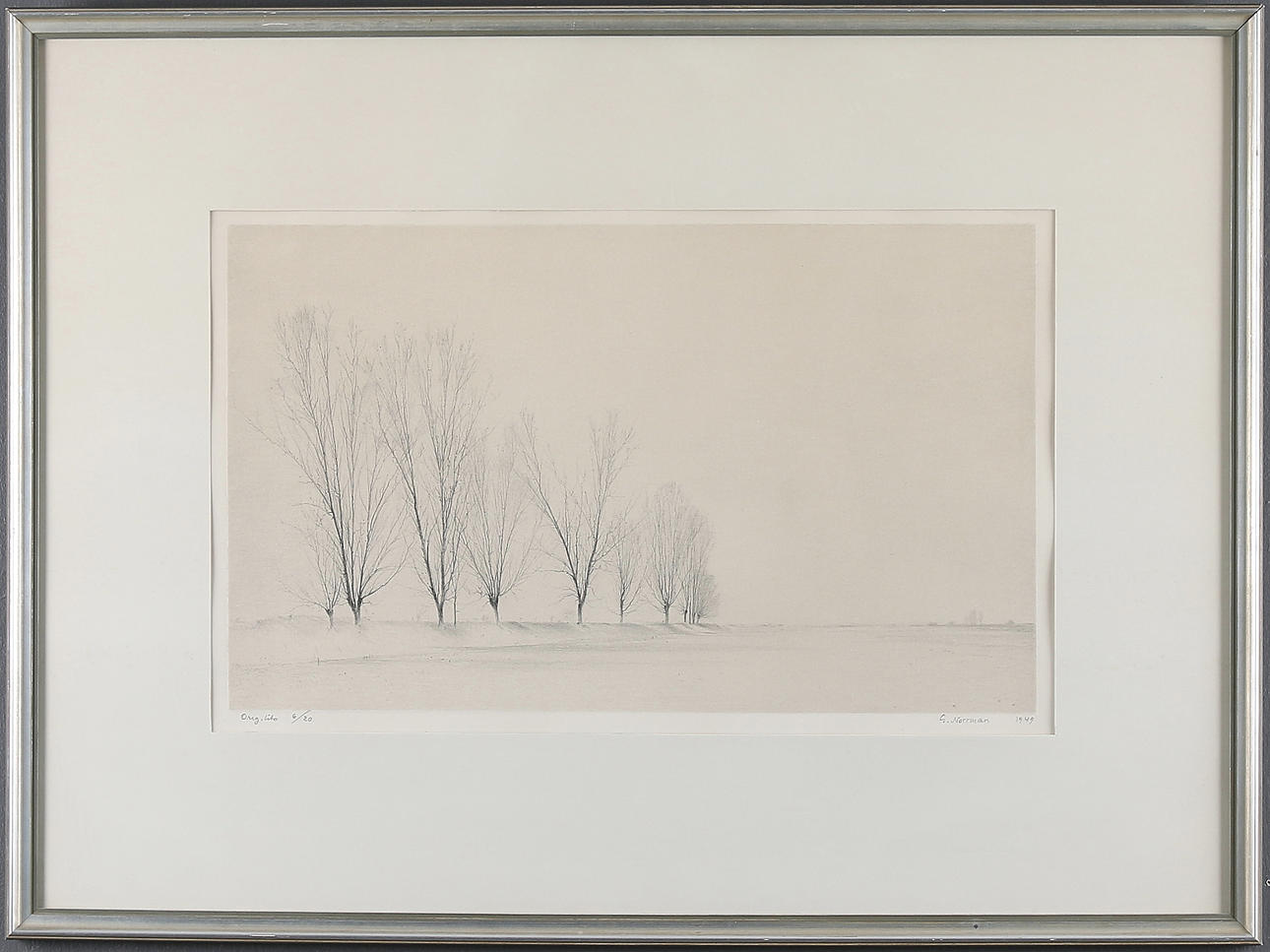 GUNNAR NORRMAN. Litografi, signerad, numrerad 6/20 och daterad 1949 samt BOK.