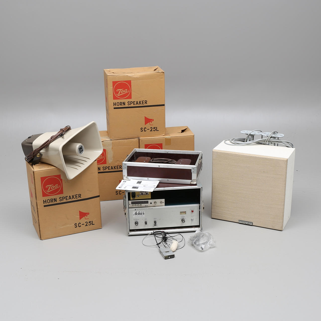 HÖGTALARANLÄGGNING/SYSTEM med sladdlösa mikrofoner, för inne och ute.