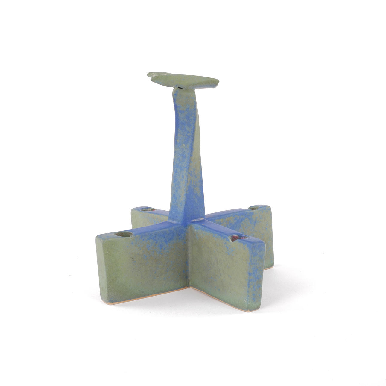 LENA OLSSON. Candlestick, stoneware, signed.