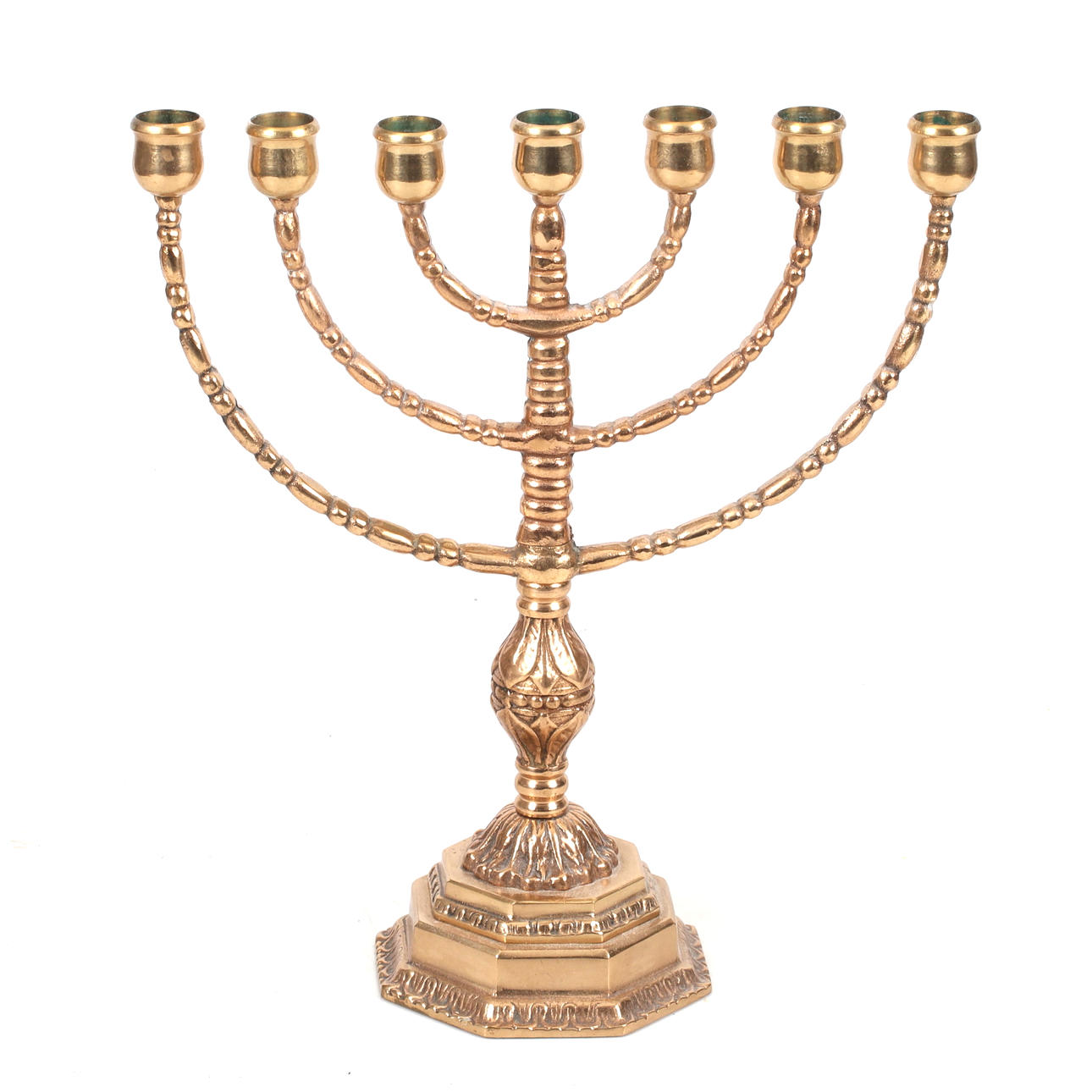 A brass candelabra, 20th century.