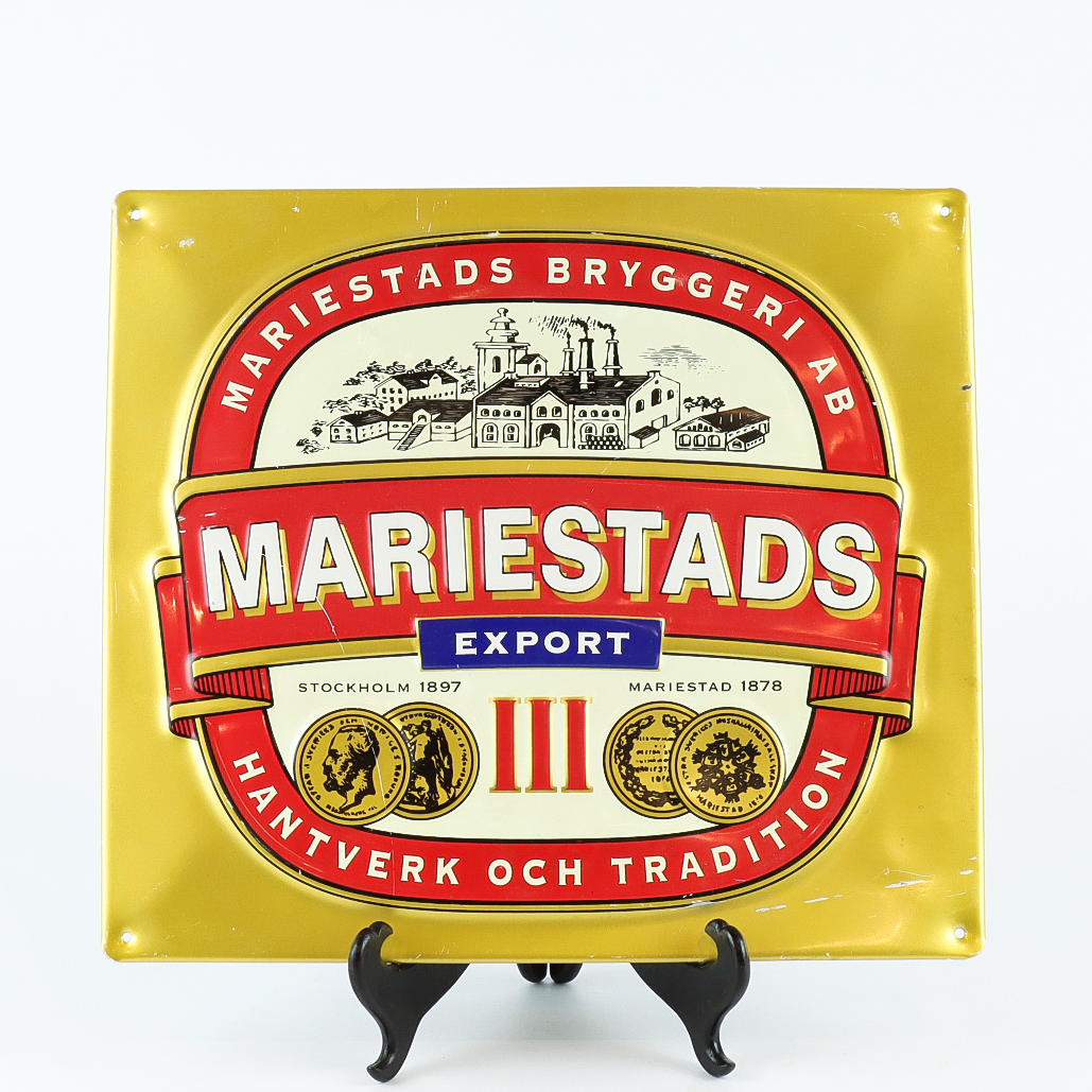 SKYLT plåt, Mariestad Export.