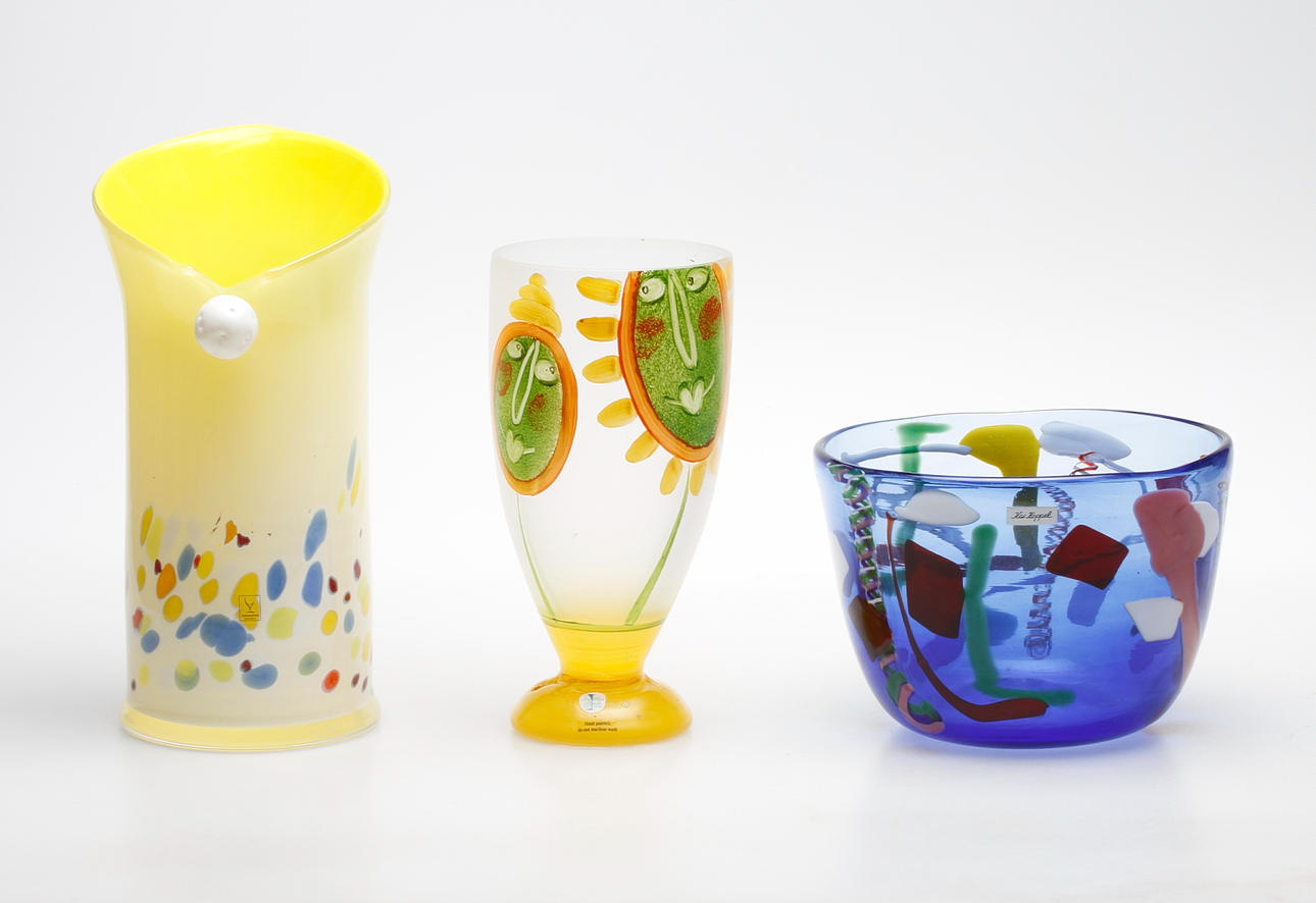 GLASFÖREMÅL, 3 delar, Ardy Struwer, Kai Koppel och Sea glasbruk.