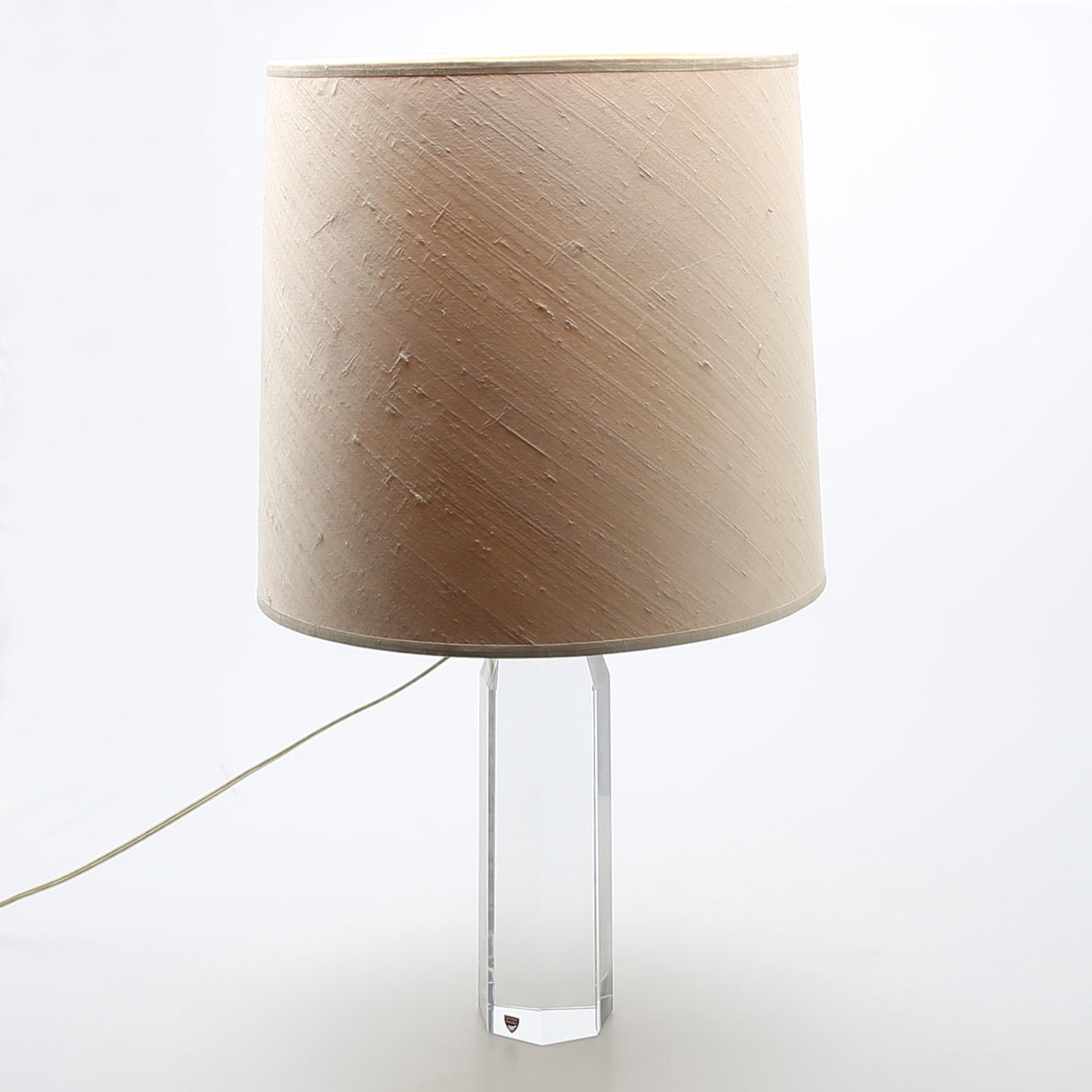 BORDSLAMPA, helkristall, Orrefors.