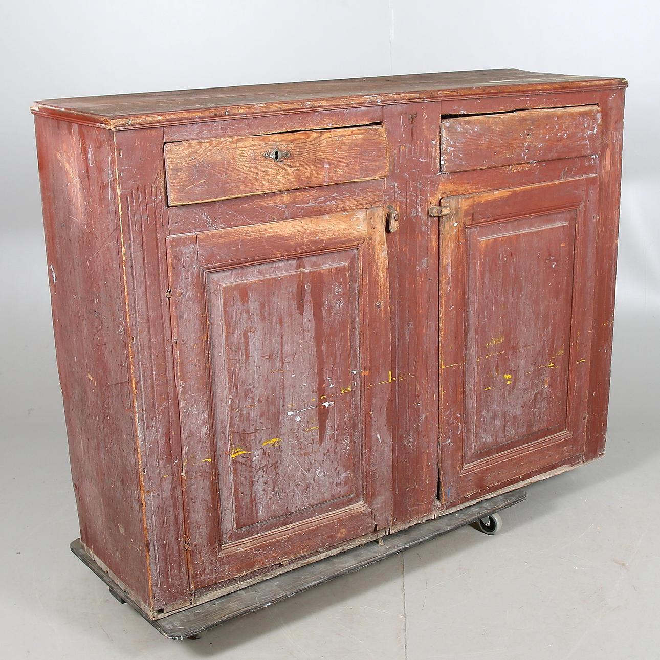 SKÅP, bemålad fur, Allmoge, 17/1800-tal.