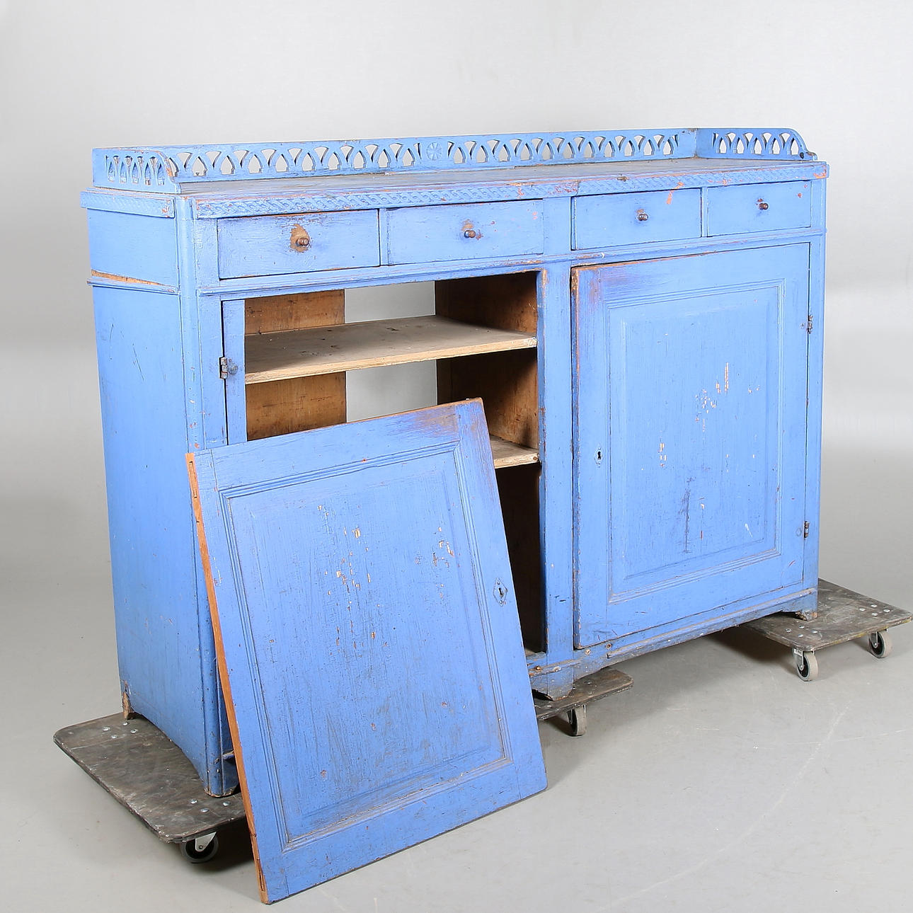 SKÅP, bemålad fur, Gustaviansk, allmoge, 1700-tal.