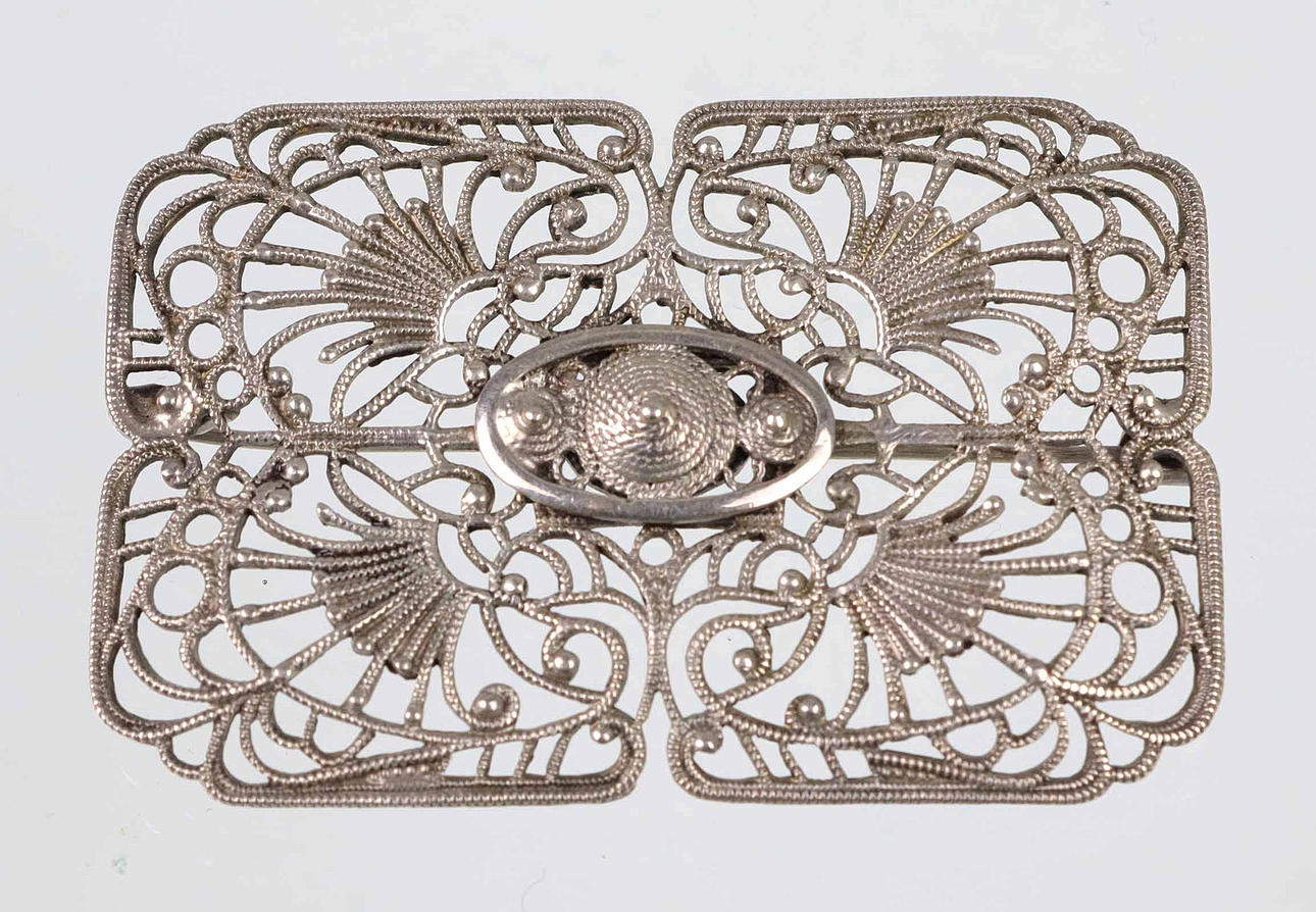 ANTIK FILIGRAN BROSCH, SILVER 835.