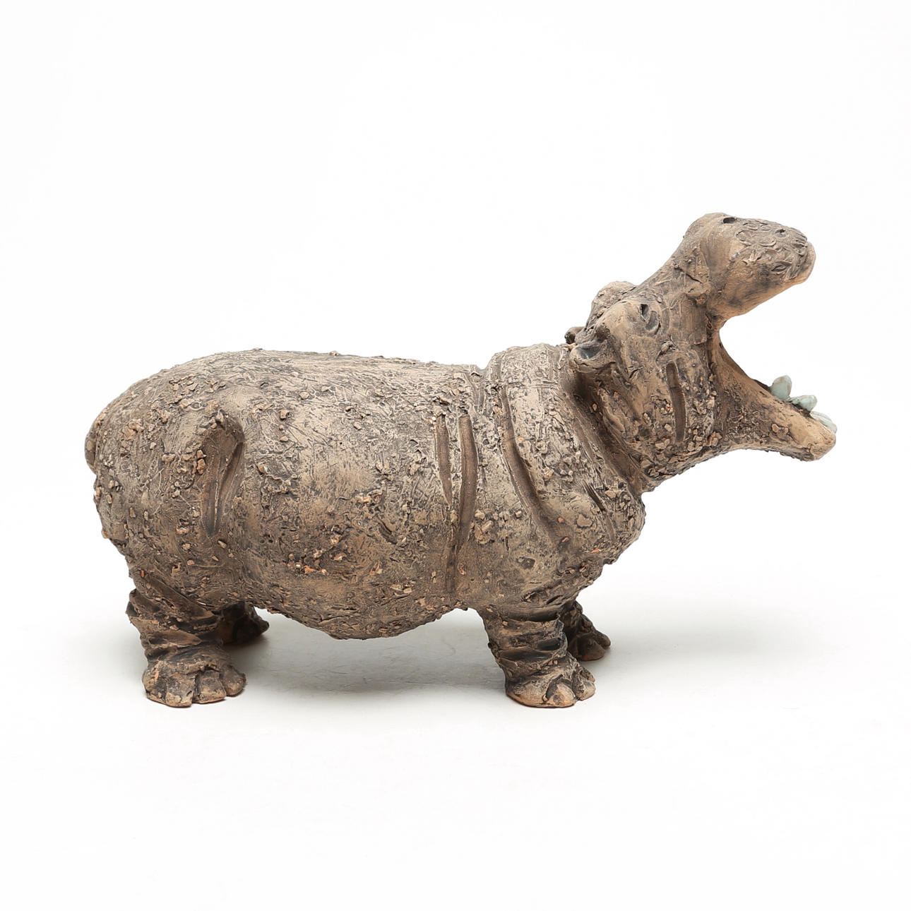 Flodhest, keramik, Tilgmans, signeret.