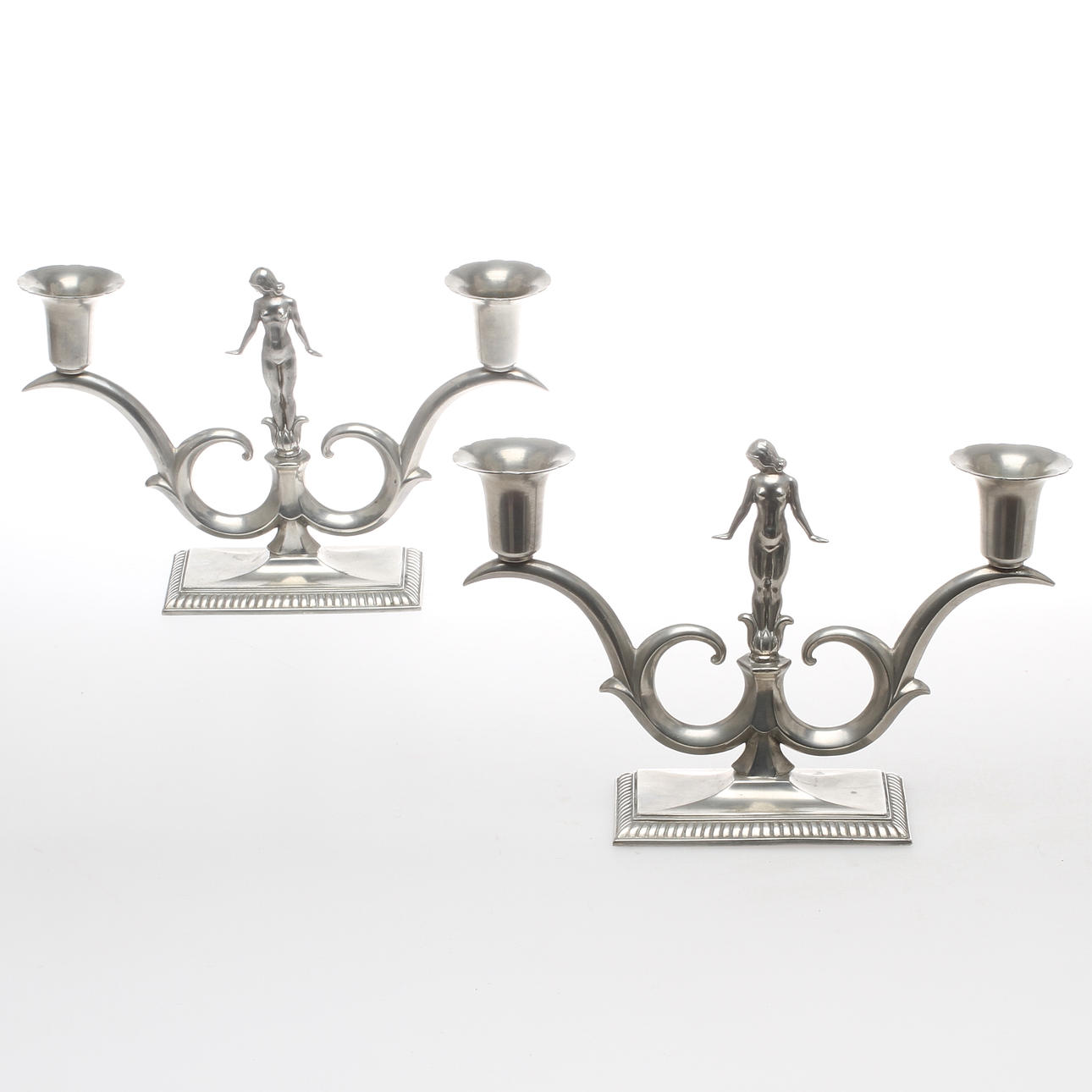 LJUSSTAKAR, 1 par, tenn, CG Hallberg, 1900-talets första hälft.