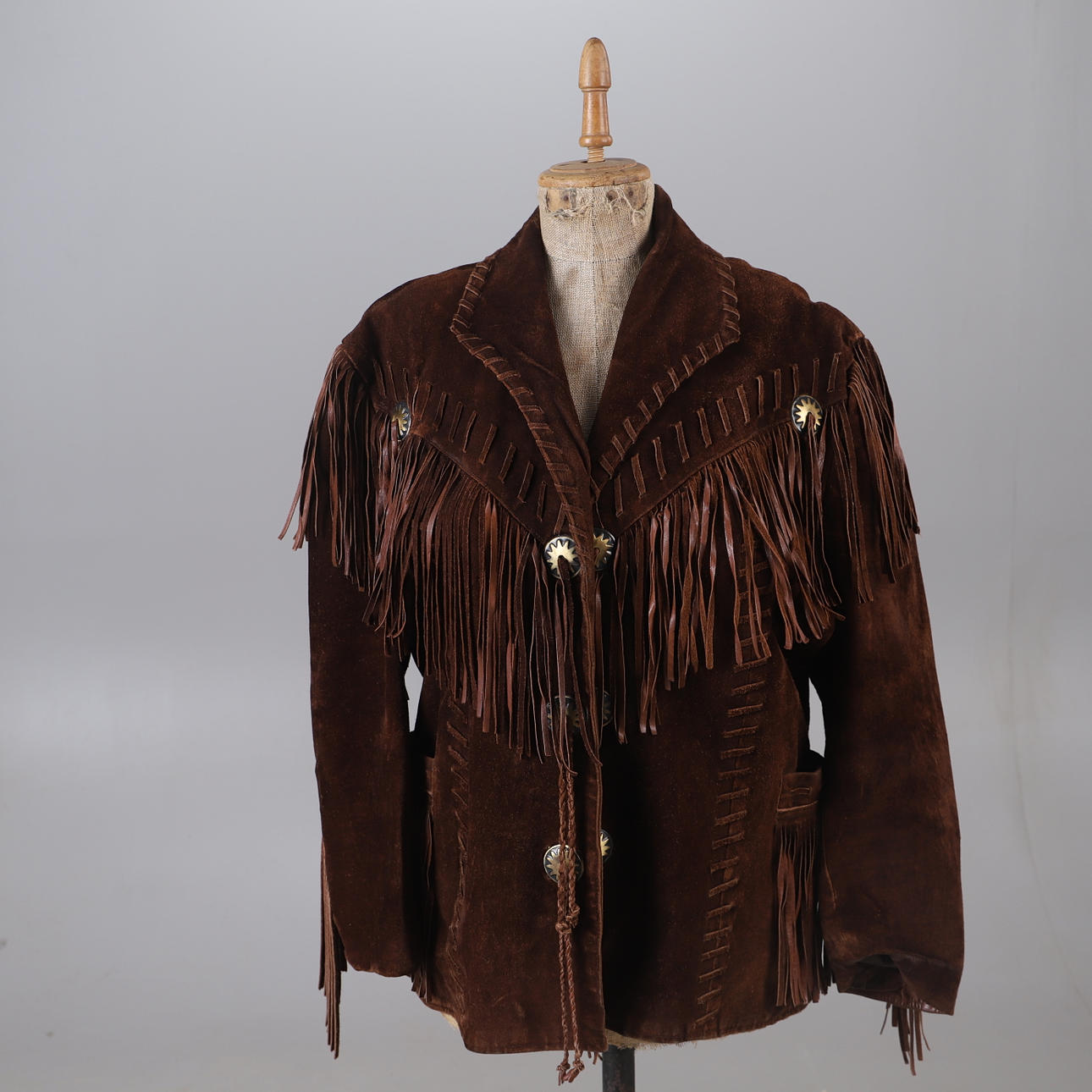 JACKA, mocka med fransar och nitar, 1900-tal.