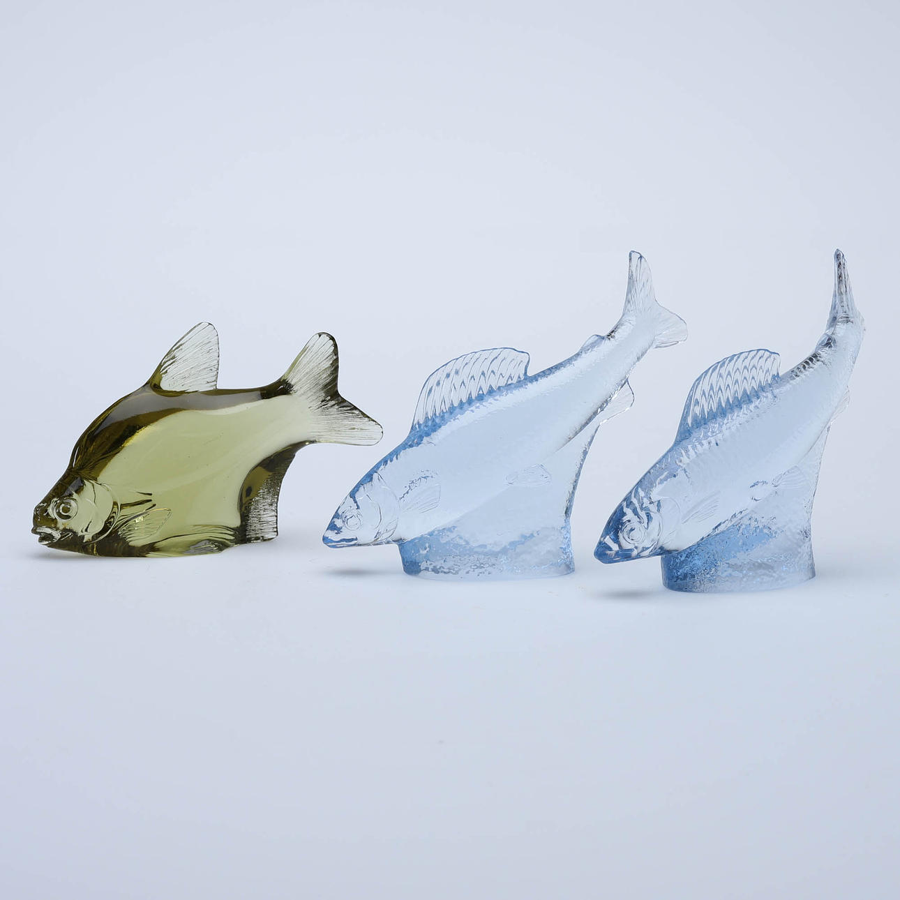 PAUL HOFF. Glass fish 3pcs, WWF, Kosta Boda. Glass - Art glass