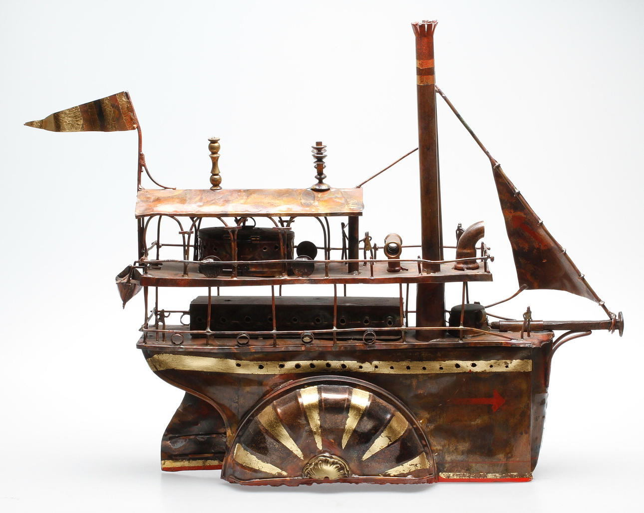 KG PETERSSON. "Hjulångaren". Skulptur, koppar, signerad och daterad -10.