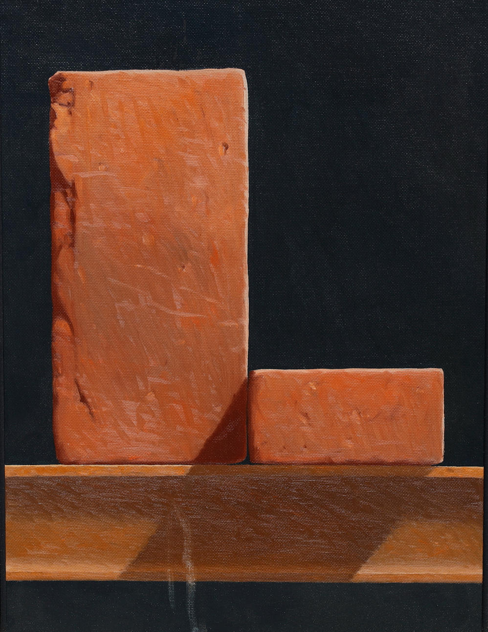 ERIK MORTENSEN ( F. 1947-). Composition "Red brick and H I iron, oil on plate. Signed and dated.