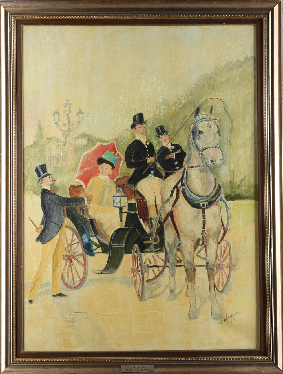 KARL-EINAR JOHANNESSON. Hästskjuts, olja/blandteknik på duk, signerad samt daterad -95.