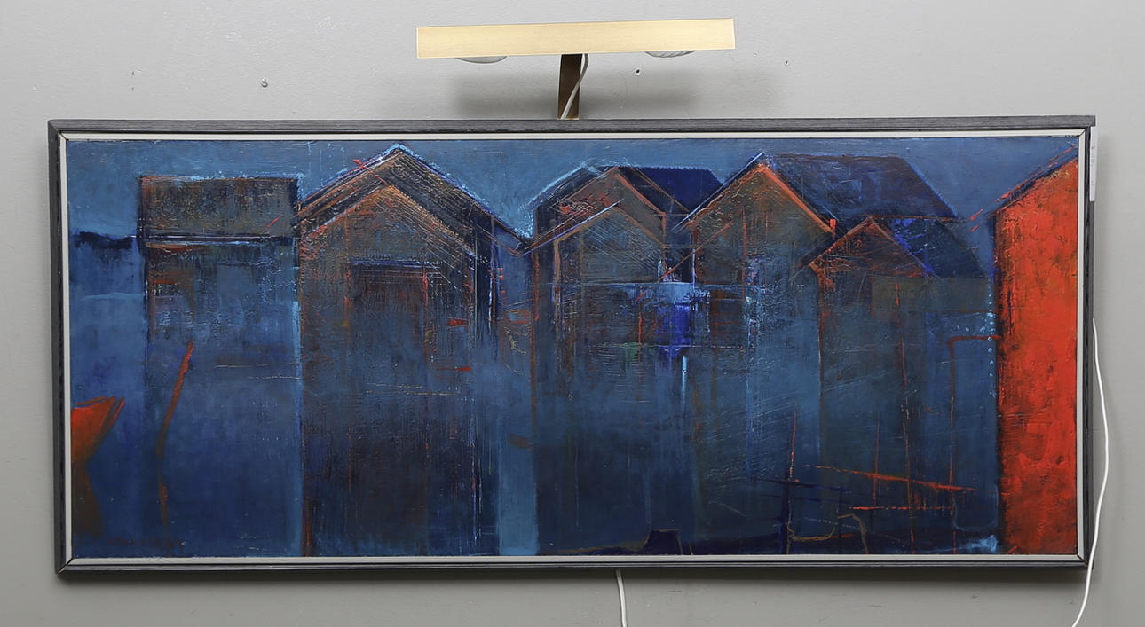 VEIKKO TAKALA. Olja på pannå, signerad och otydligt daterad.