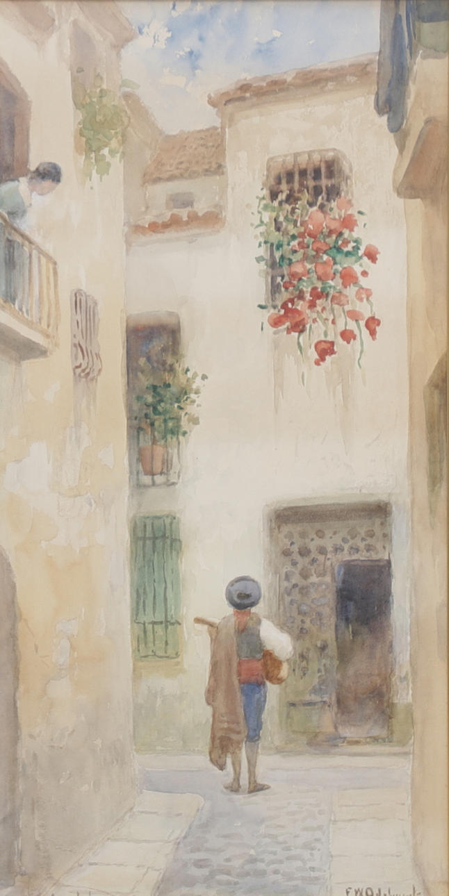 FRANS WILHELM ODELMARK. “Kasbahn”. Watercolor, signed.