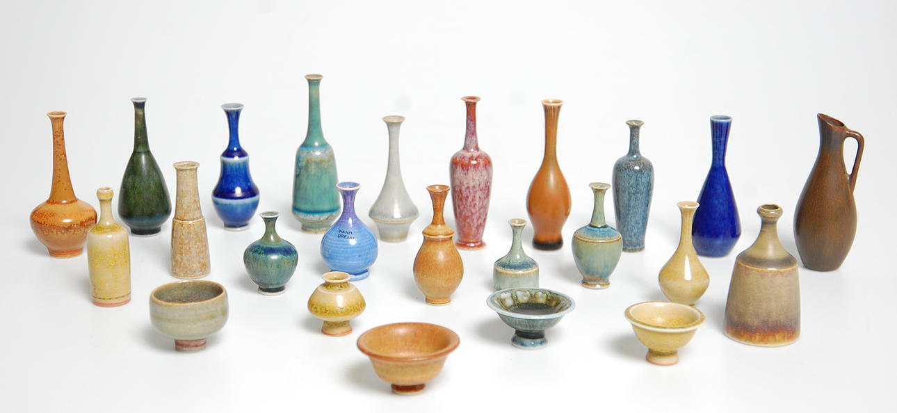 MINIATYRER, 24 st, signerade JA, AJ, Stålhane.