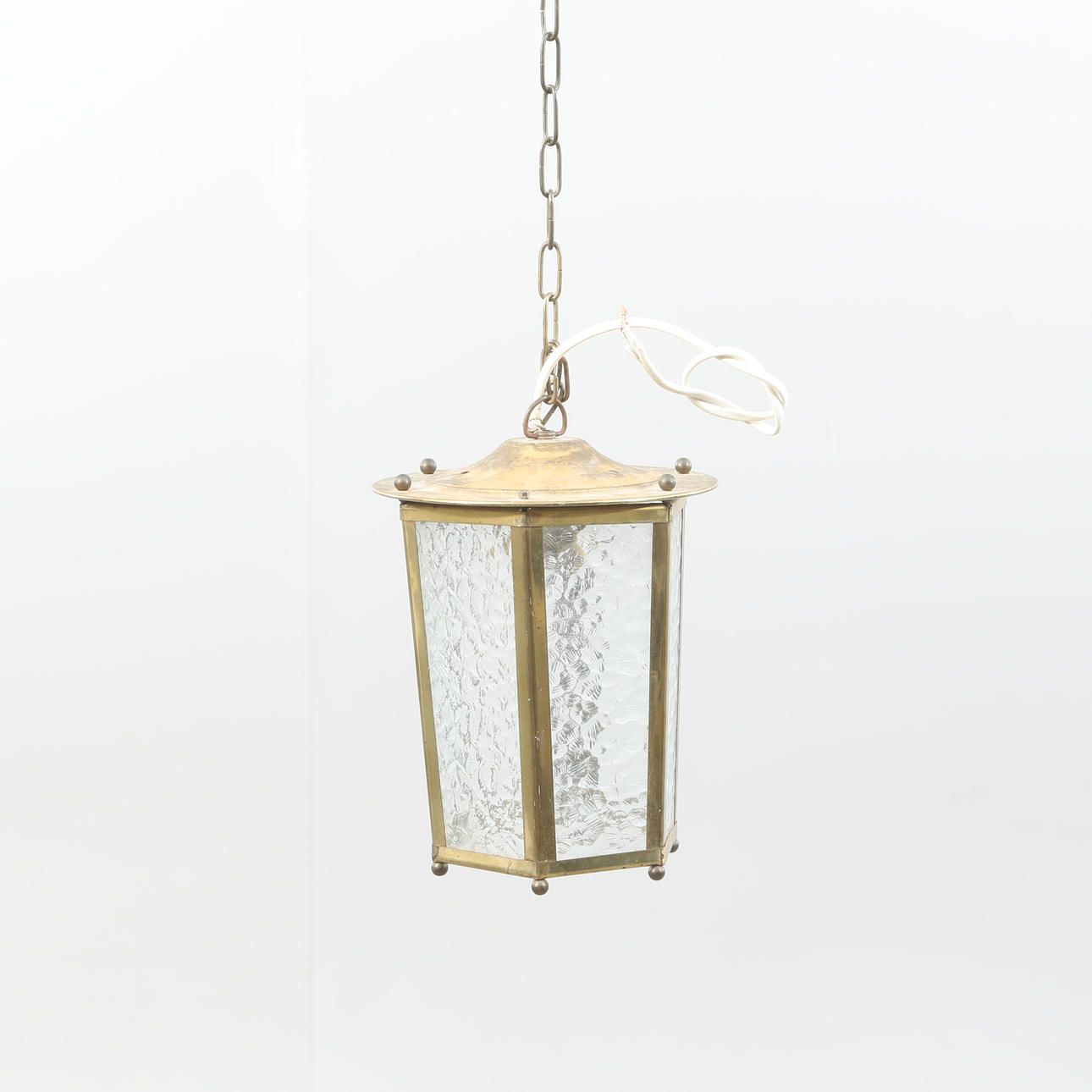 TAK/UTELAMPA, mässing/glas.