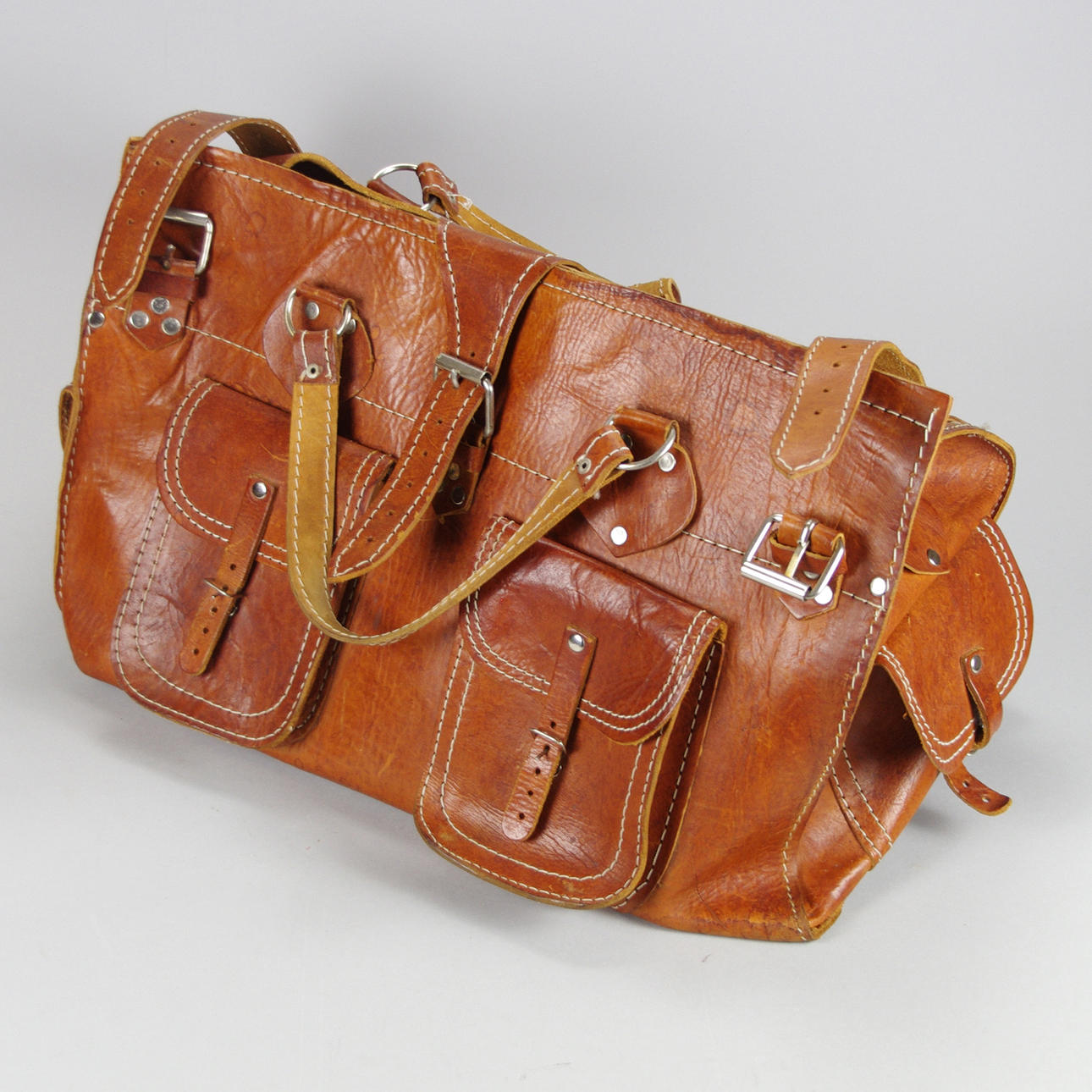 WEEKENDBAG, brunt skinn.