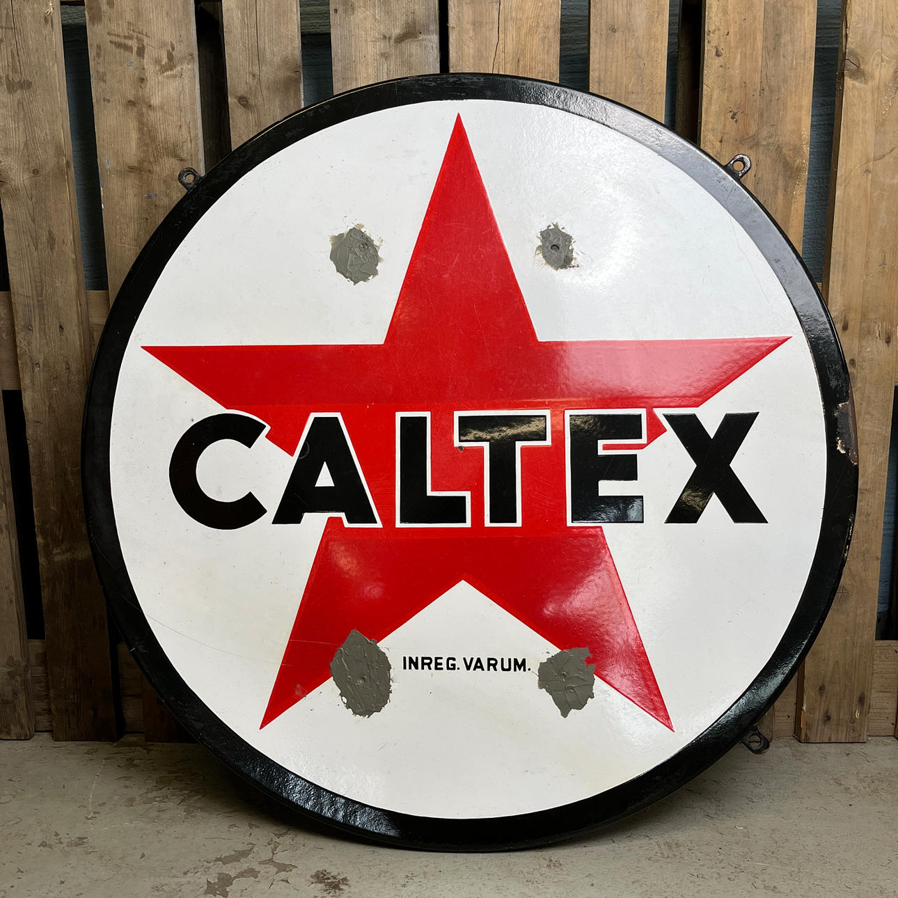 CALTEX, a double-sided enamel sign, circa mid 20th century. Vehicles ...