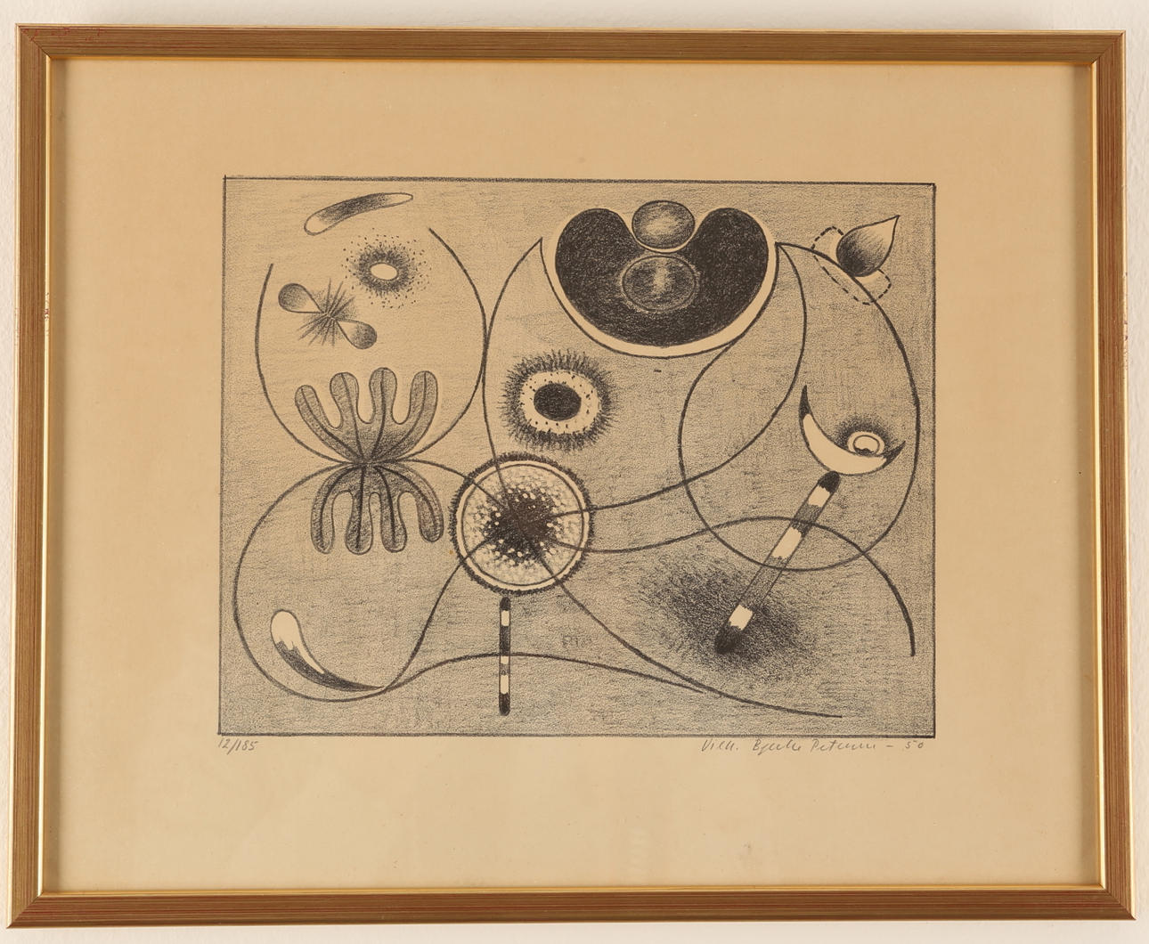WILHELM BJERKE PETERSEN. Litografier, 3 stycken, signerade och numrerade år 1950.