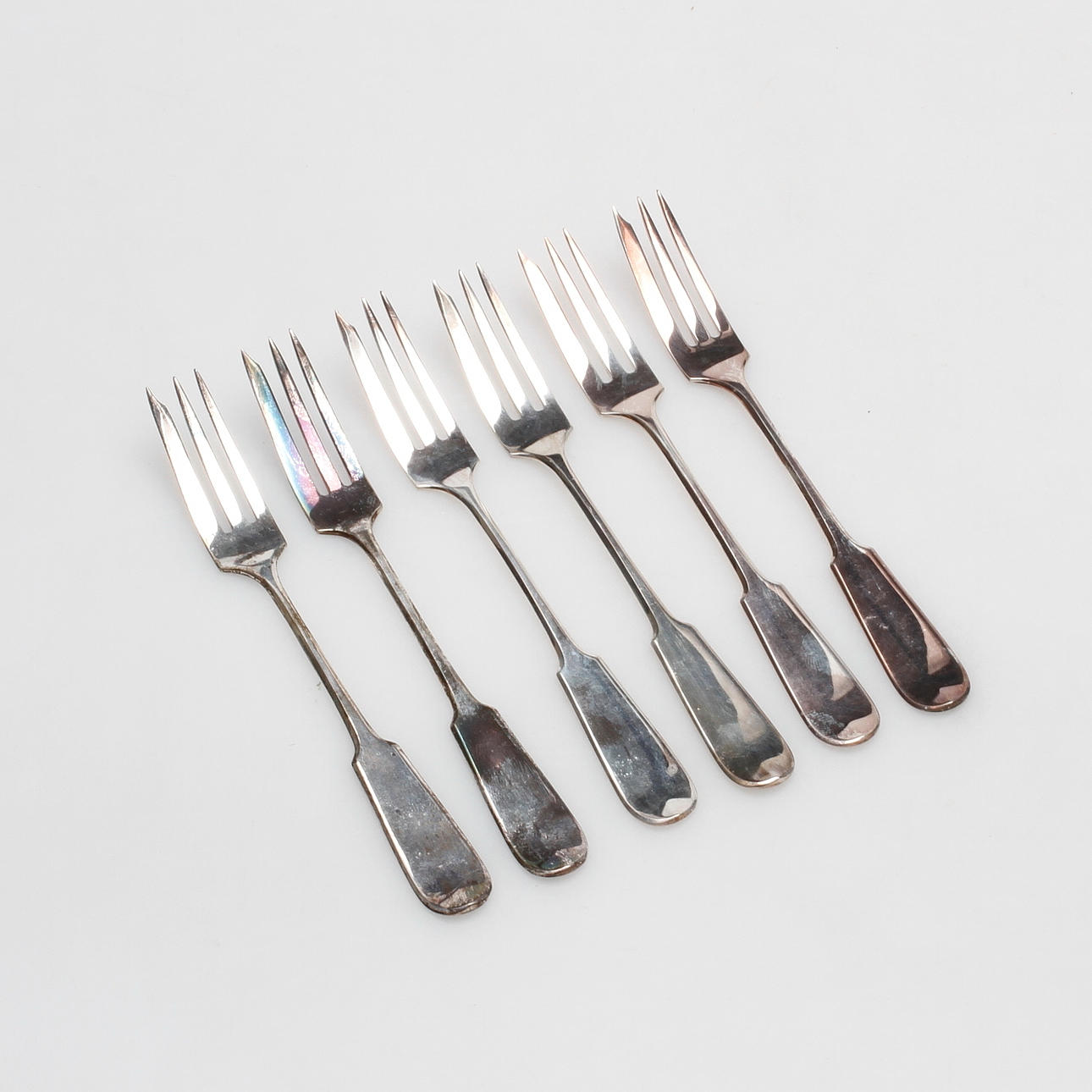 BAKELSEGAFFLAR, 6 st, silver, Hopeakeskus, Finland, vikt ca. 111,9 gram.