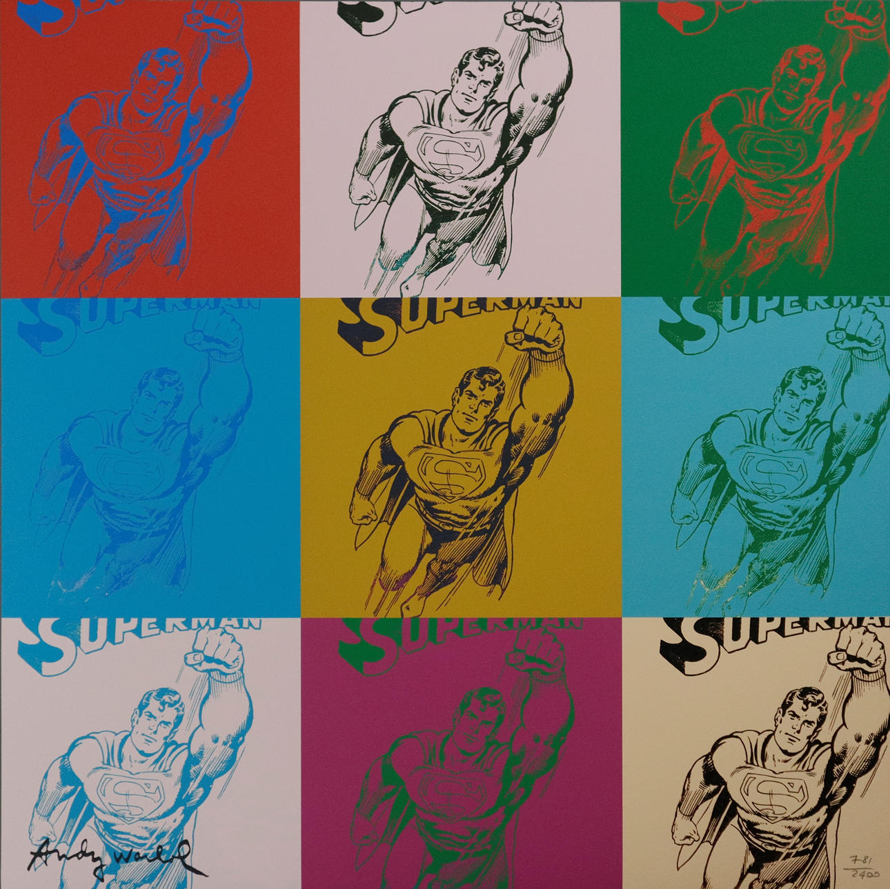 - WARHOL, ANDY. EFTER. - ”Superman”, granolitografi på robust papper.