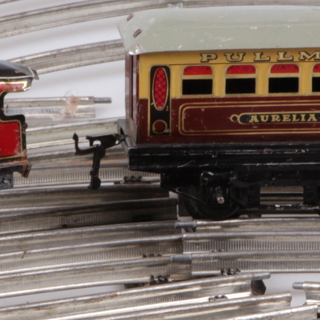 TÅG, samt spår, 31 delar, Meccano, 1950-tal.