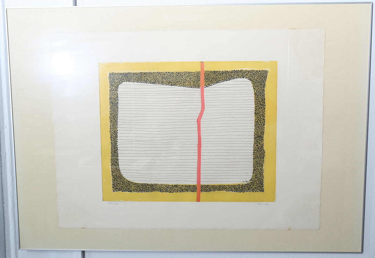 BENGT ORUP. Litografi, numrerad 66/90, Komposition, signerad Orup.