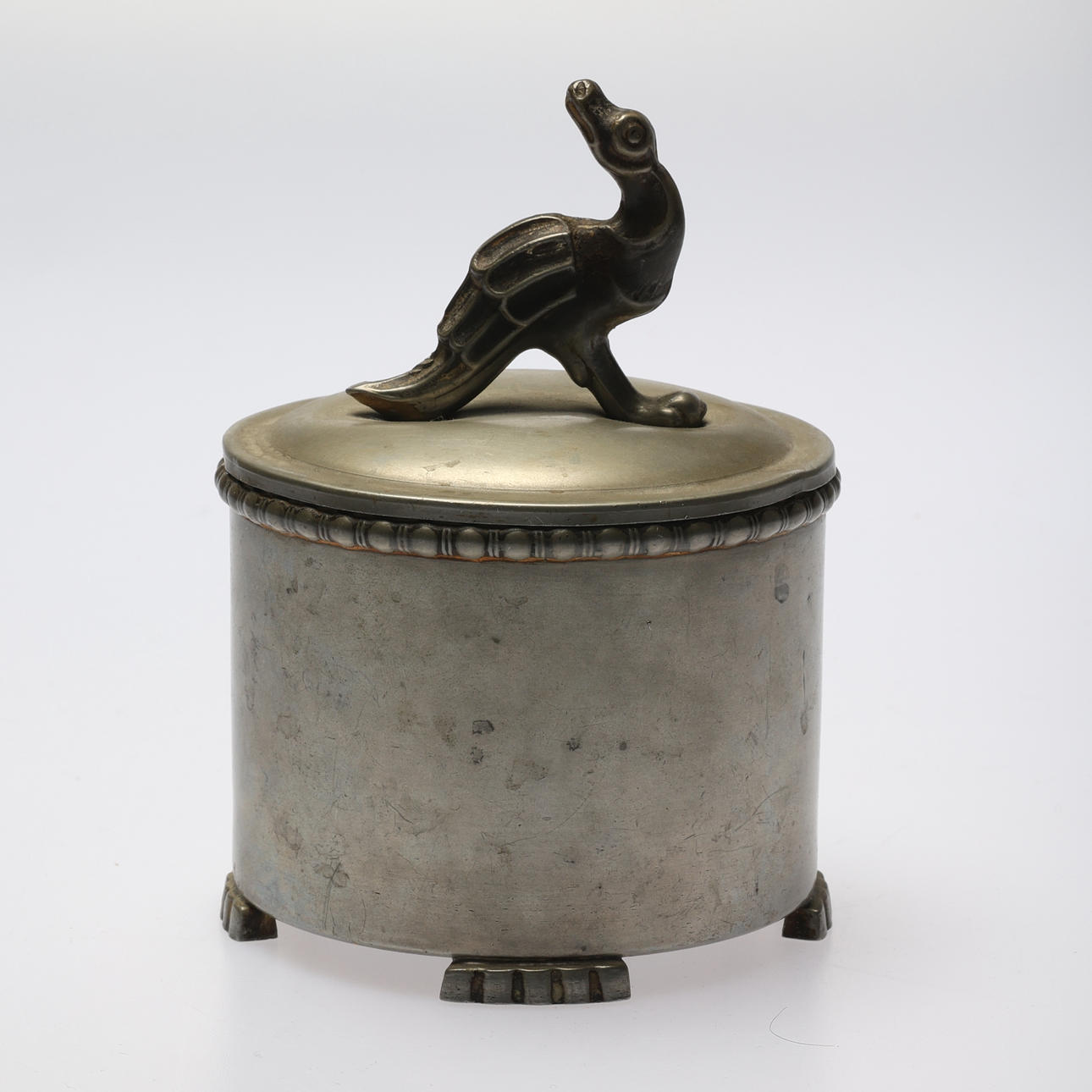 GLAS MIT ZINNDECKEL.