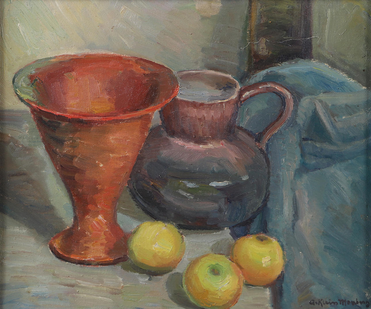 ANNA-MARIA KLEIN-MONBERG. Still life with fruits, oil on canvas, sign A ...