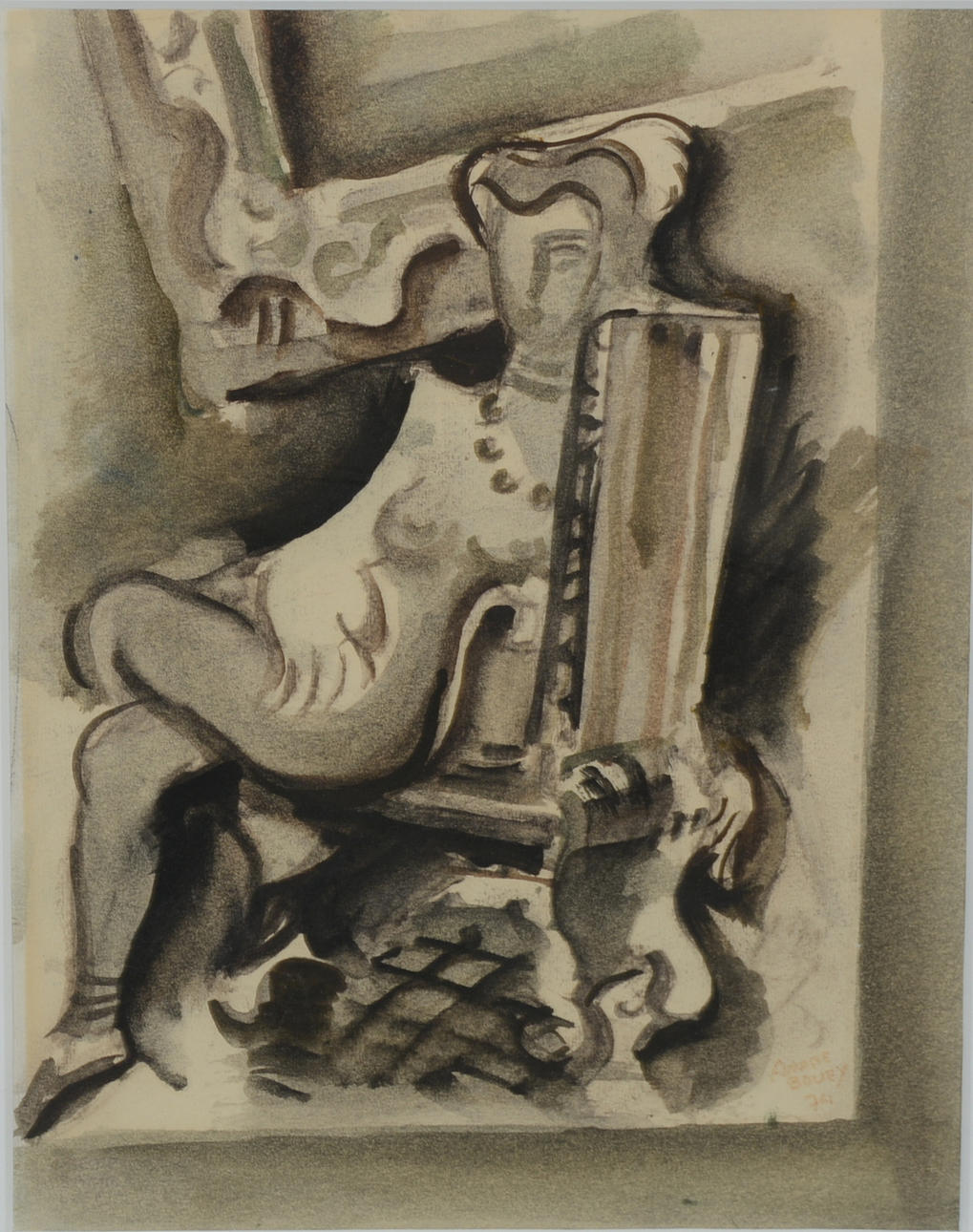 PIERRE ANDRÉ BOUEY. Akvarell.