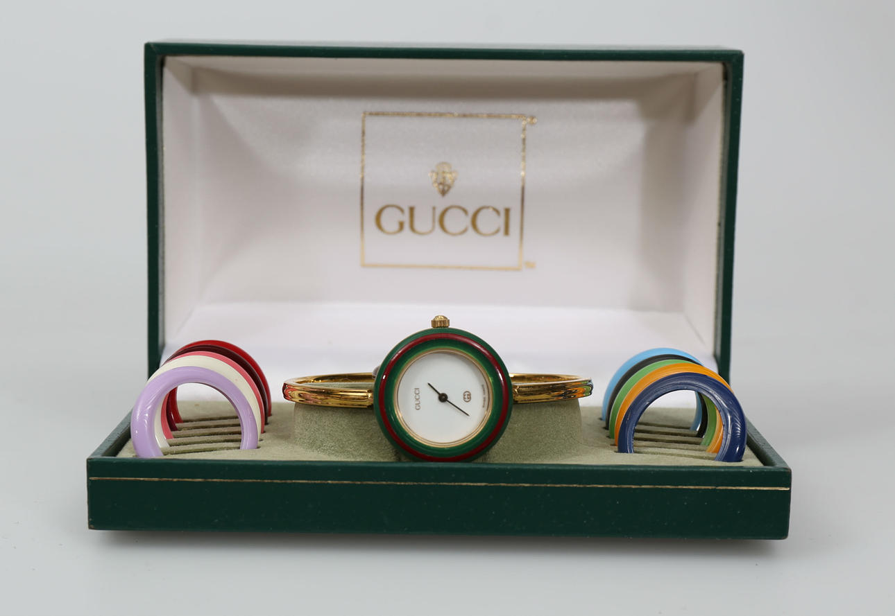 ARMBANDSUR, dam, gulmetall, Gucci, 1900-talets andra hälft.