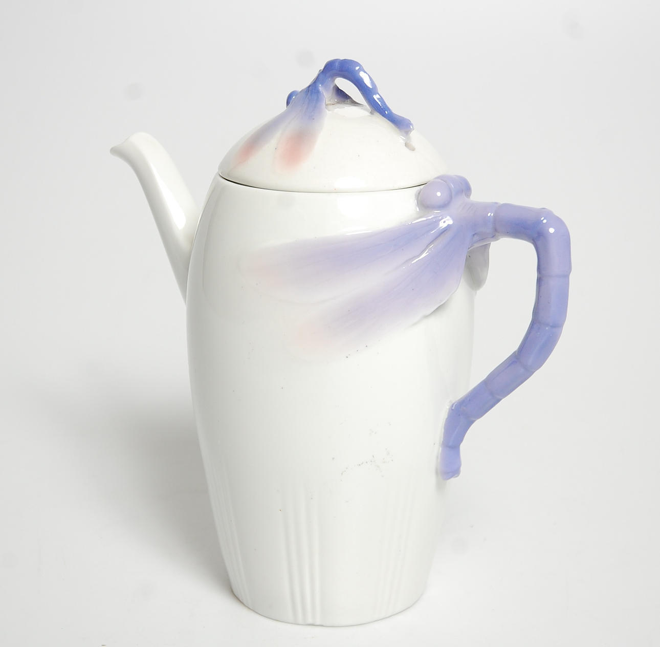 KAFFEKANNA, porslin, jugend " Trollslända " Alf Wallander 1862-1914, Rörstrand.