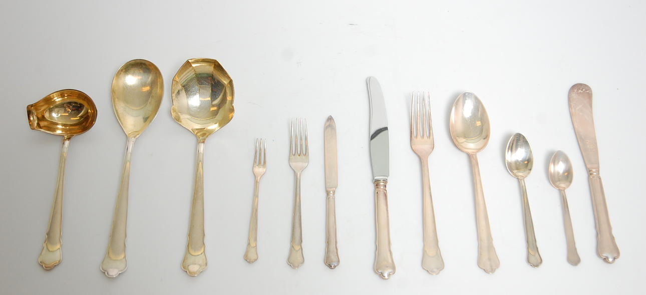 BESTICK, 91 delar Chippendale, nysilver.