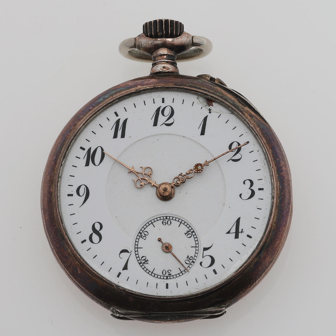 Taskukello, hopeaa, Remontoir Ancre.