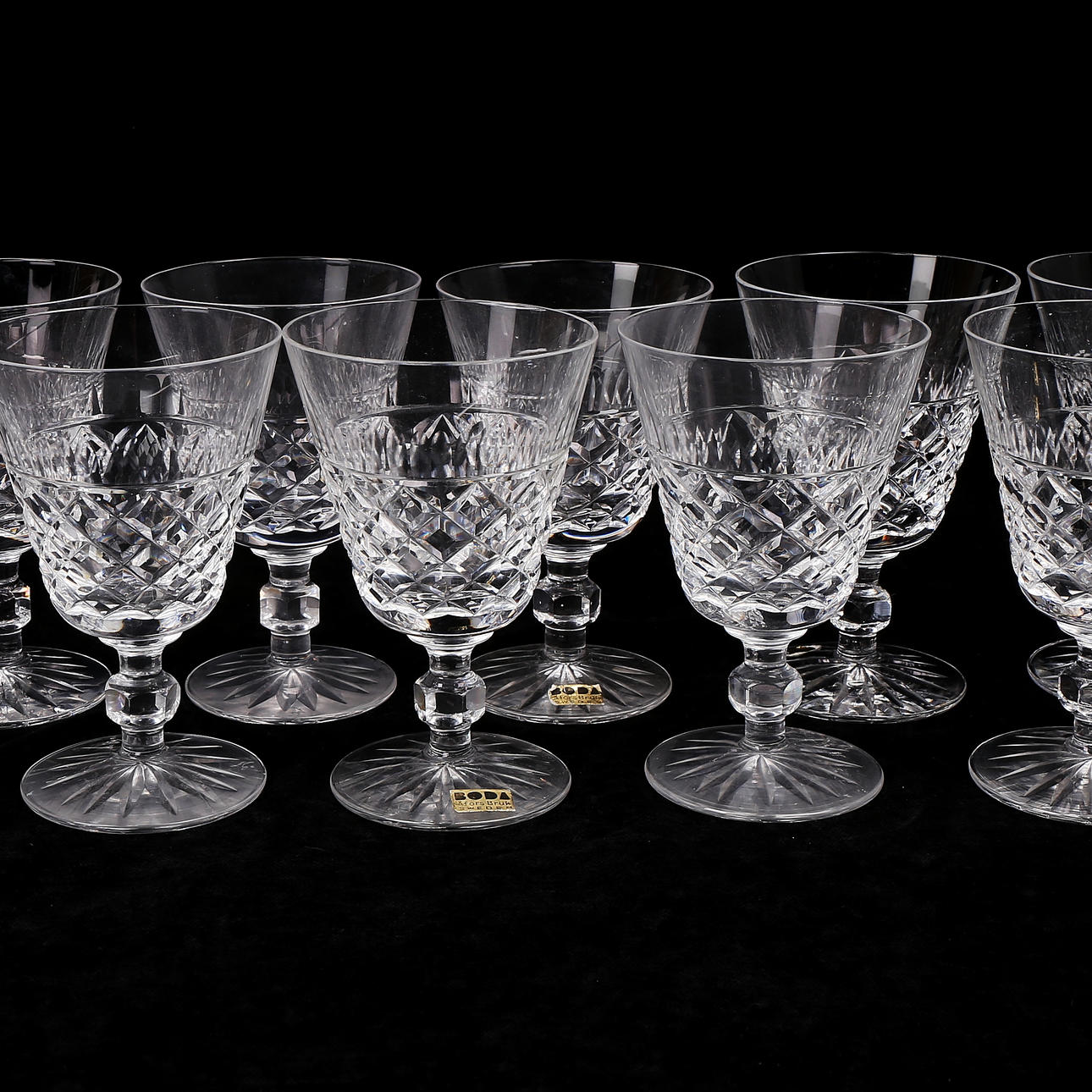 VINGLAS, 12 st, glas, Boda Åfors.