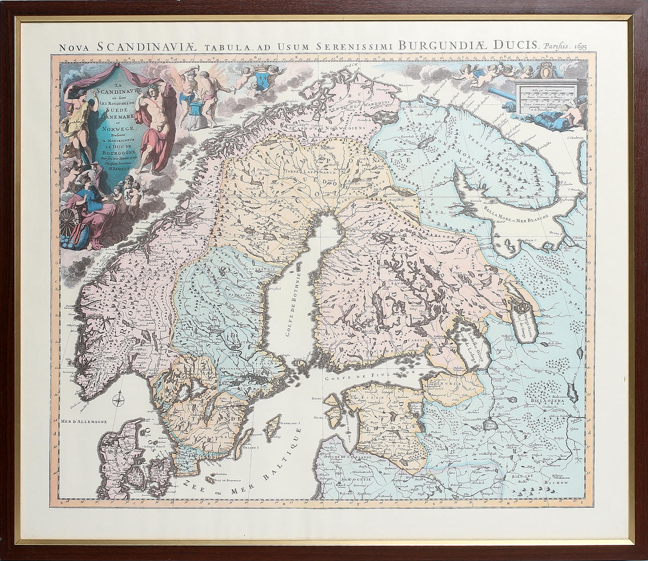 KARTA, tryck, "Nova Scandinavae, Tabula ad Usum Serenissimi Burgundiae Ducis". 1900-talets andra halva.