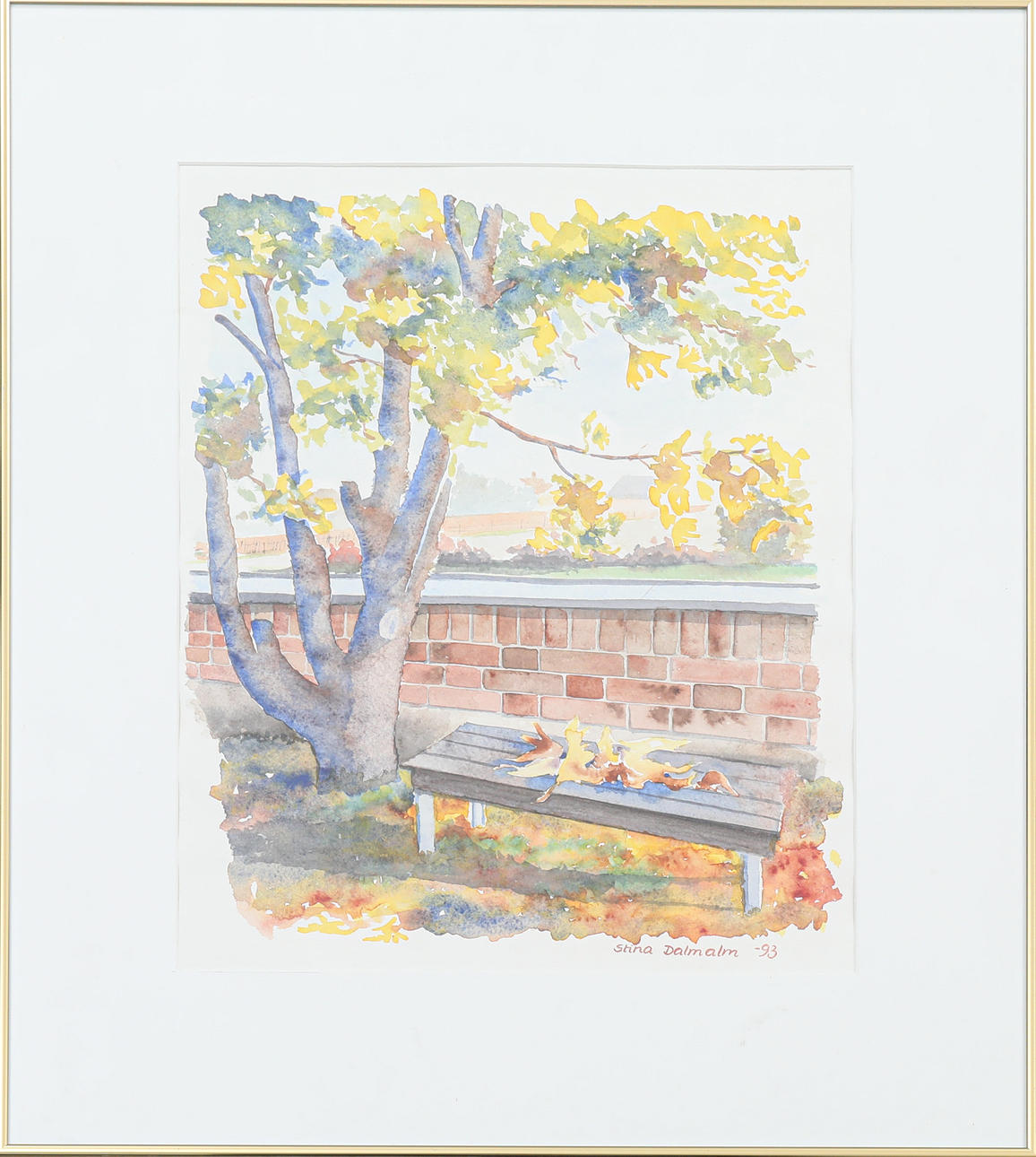 STINA DALMALM. Watercolour, dated -93 and signed.