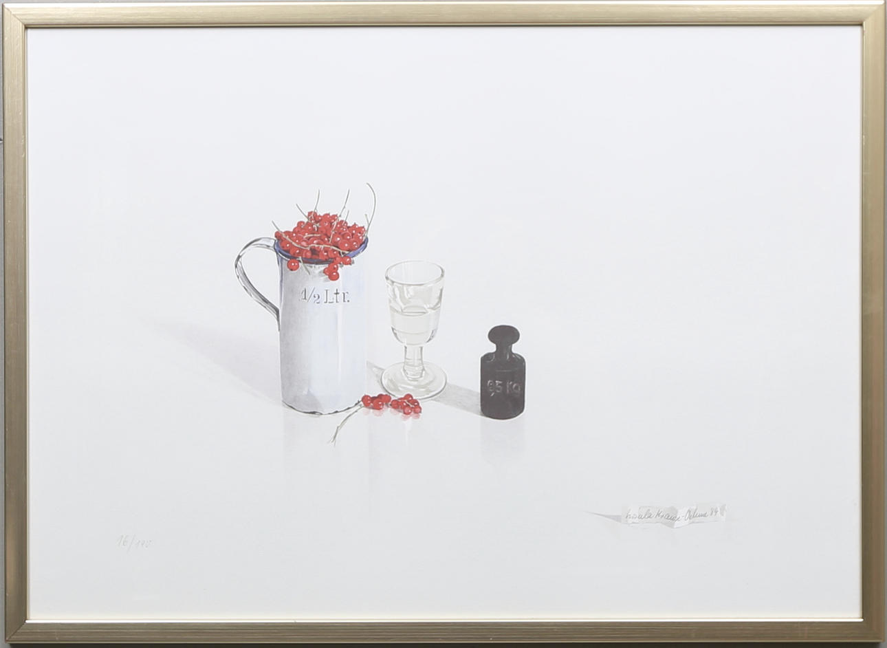 URSULA KRAUSE-OEHME. Färglitogarfi, signerad, numrerad 16/190 och daterad 84.