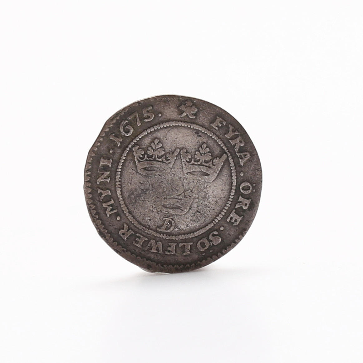 MYNT, silver, fyra öre, Sverige 1675.