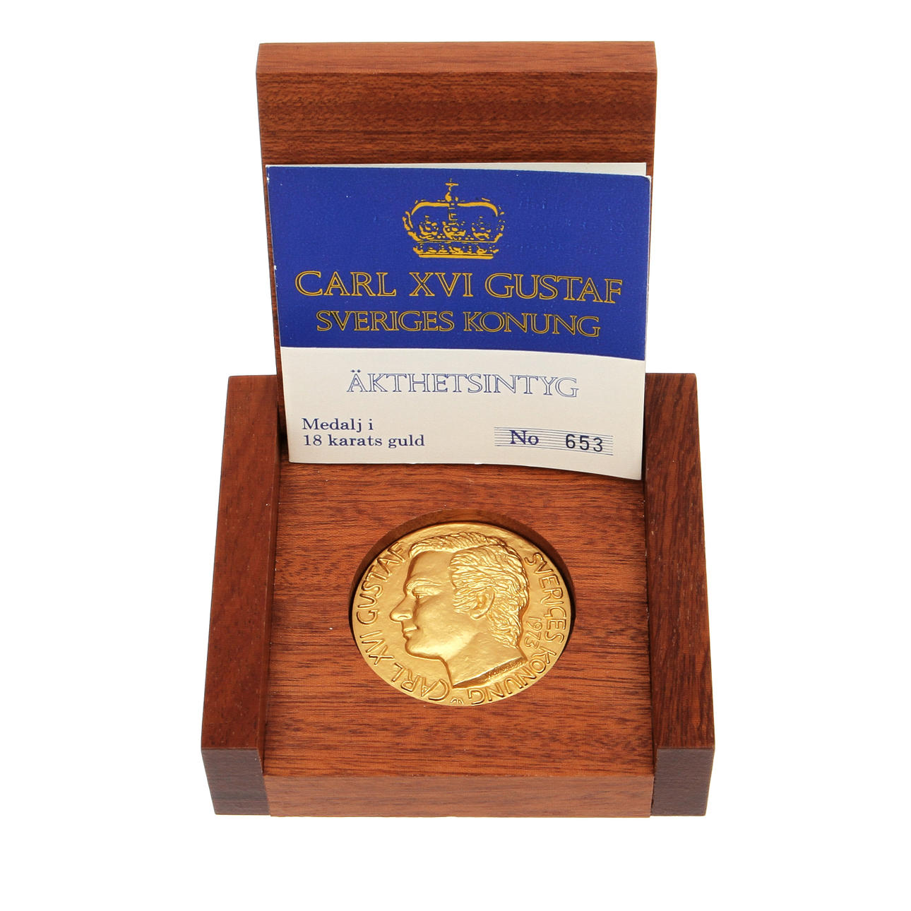 MEDALJ, 18k guld, Sporrong 1973, vikt ca 56,7 gram.