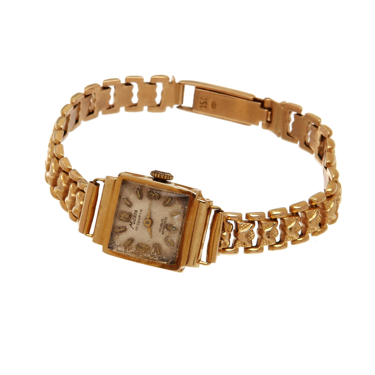 DAMARMBANDSUR, Mirona, 18k guld. Totalvikt ca 20 gram.