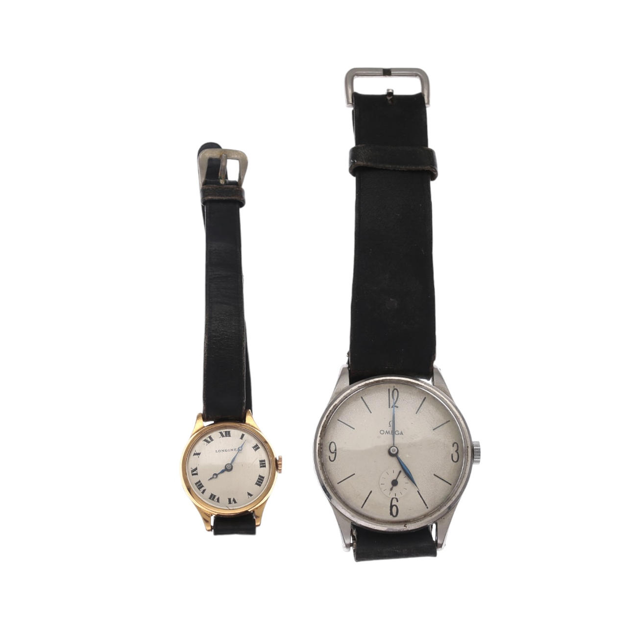 Longines damklocka och vintage Omega klocka.