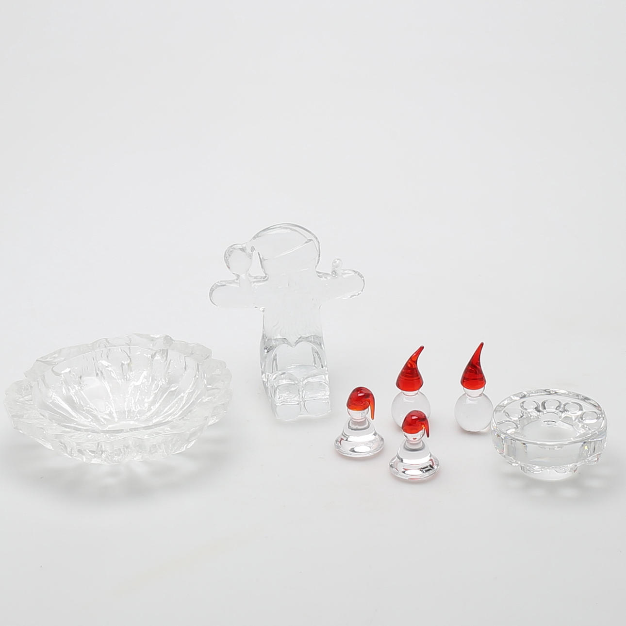 PARTI GLAS, 7 delar, bl a Hadeland Glassver, Jevnakerm, Norge.