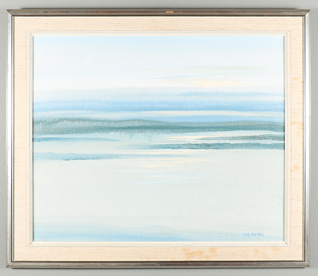 STIG BERG. oil on canvas, signed.