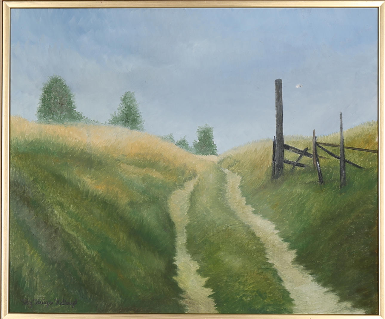 TOBY KRÜGER. Sommarväg, olja på duk, signerad.